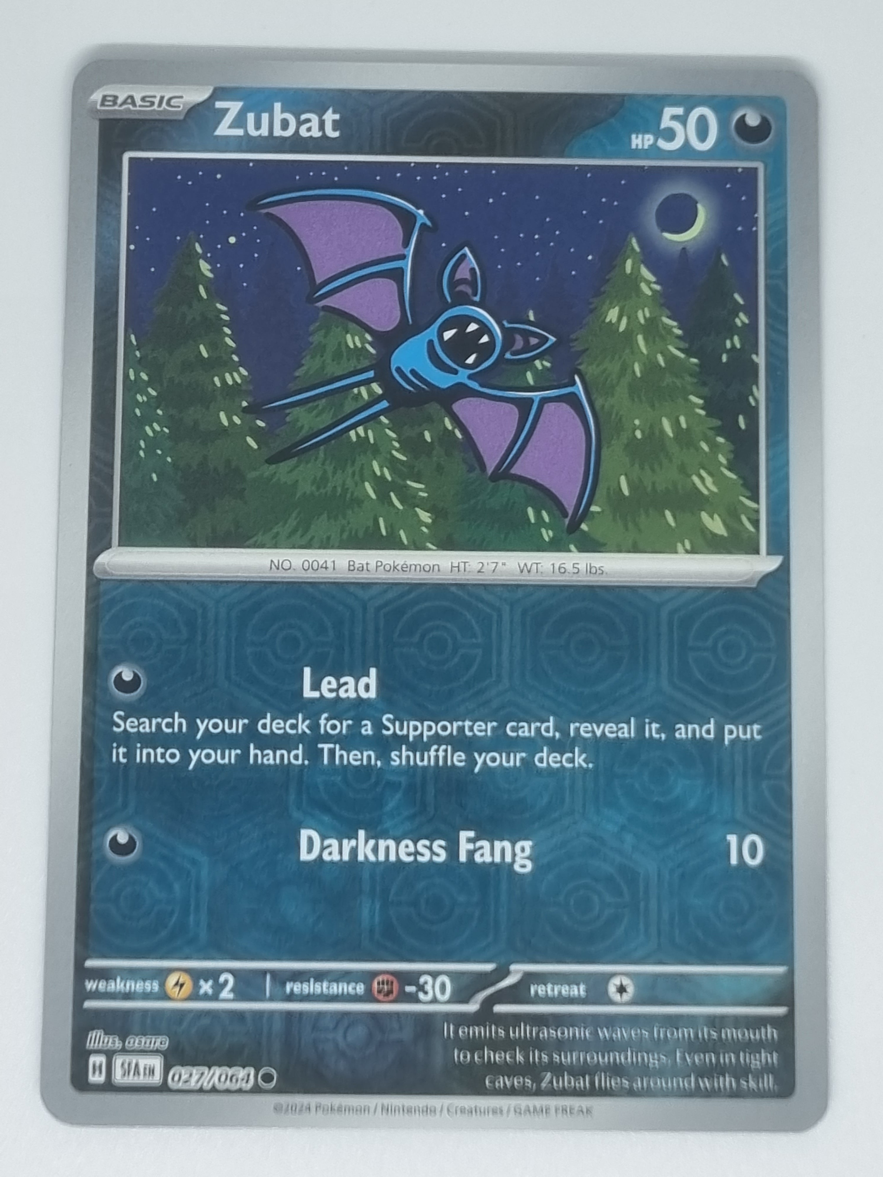 Pokemon TCG - Shrouded Fable - #027/064 - Zubat - Reverse Holo - Common