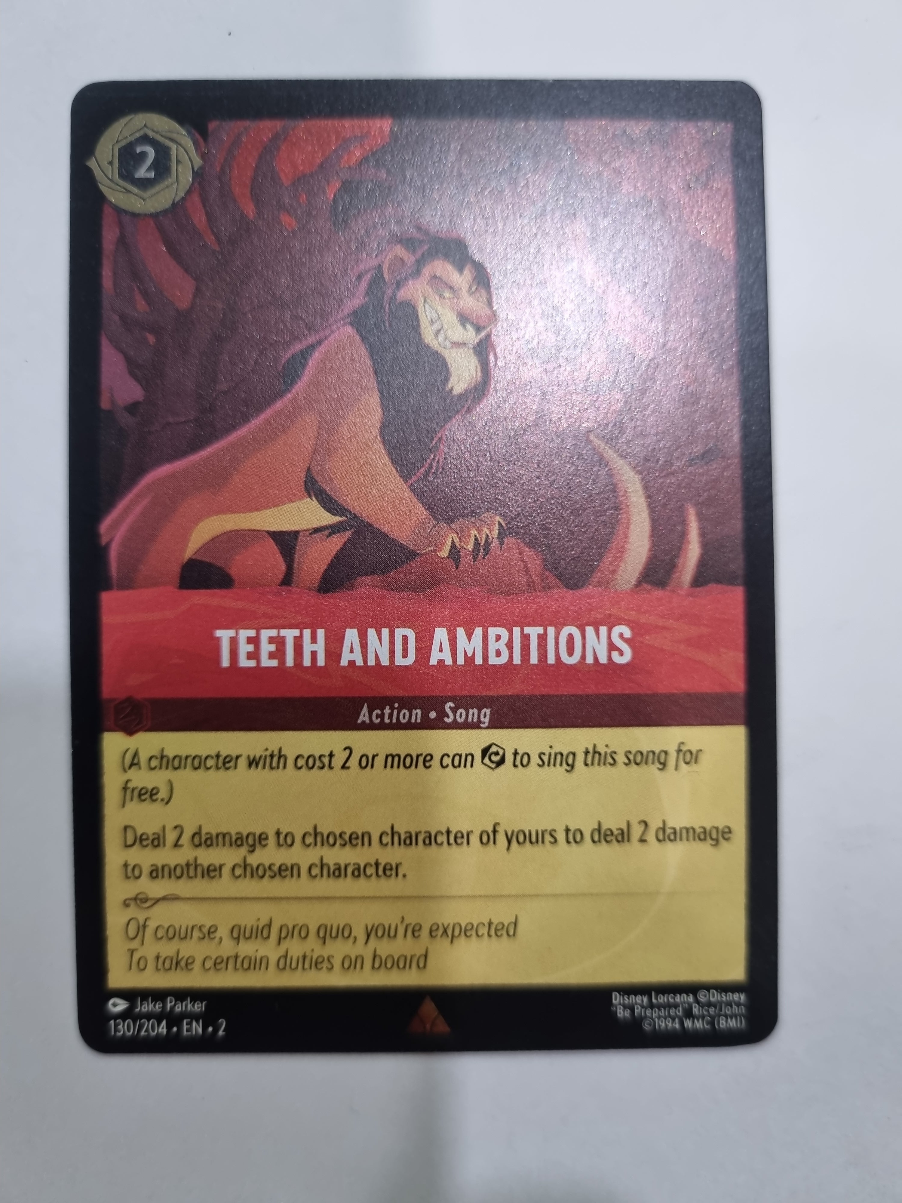 Lorcana - Floodborn - #130/204 - Coldfoil - Teeth and Ambitions - Rare