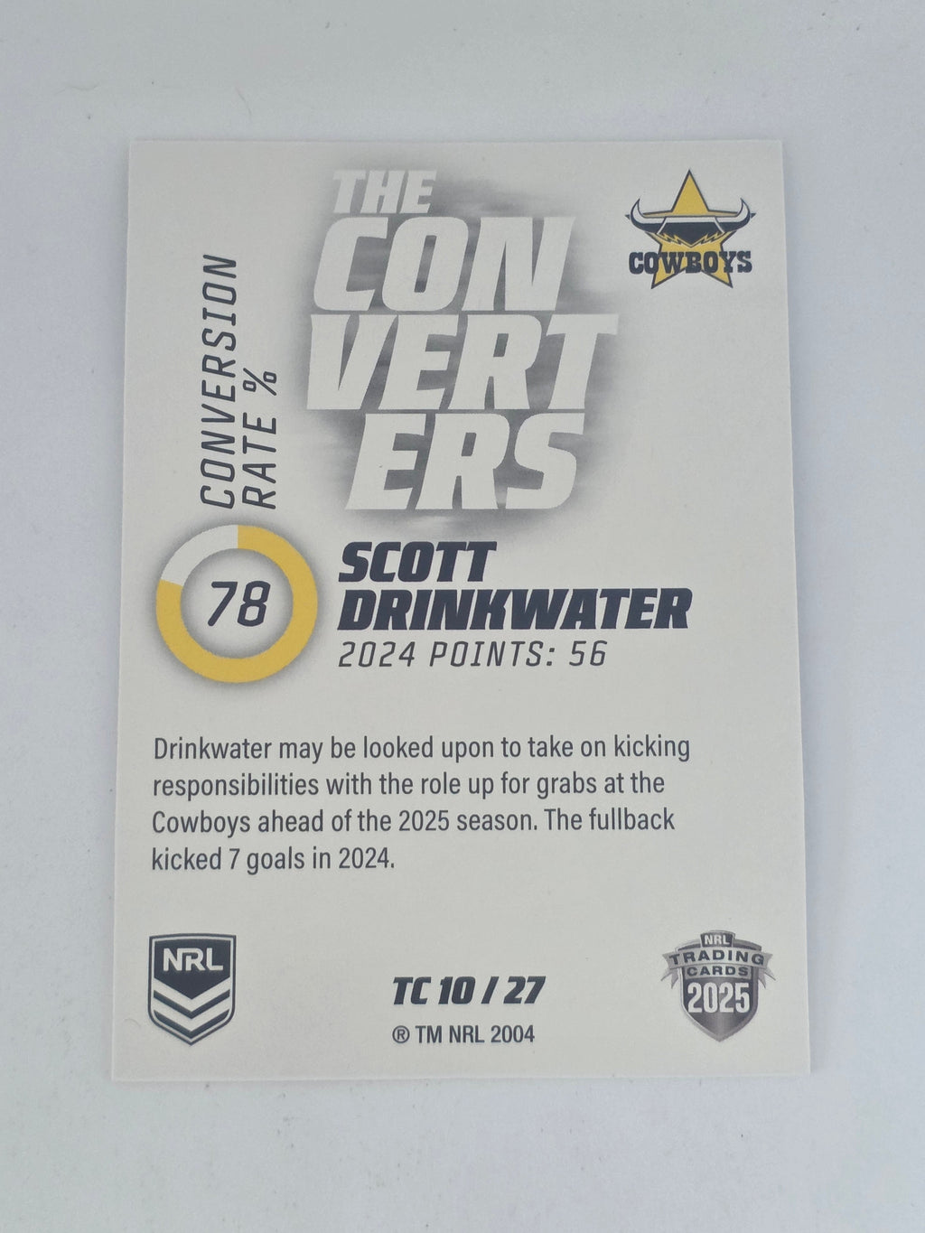 NRL 2025 Traders | Converters | #TC10 | Scott Drinkwater | Cowboys