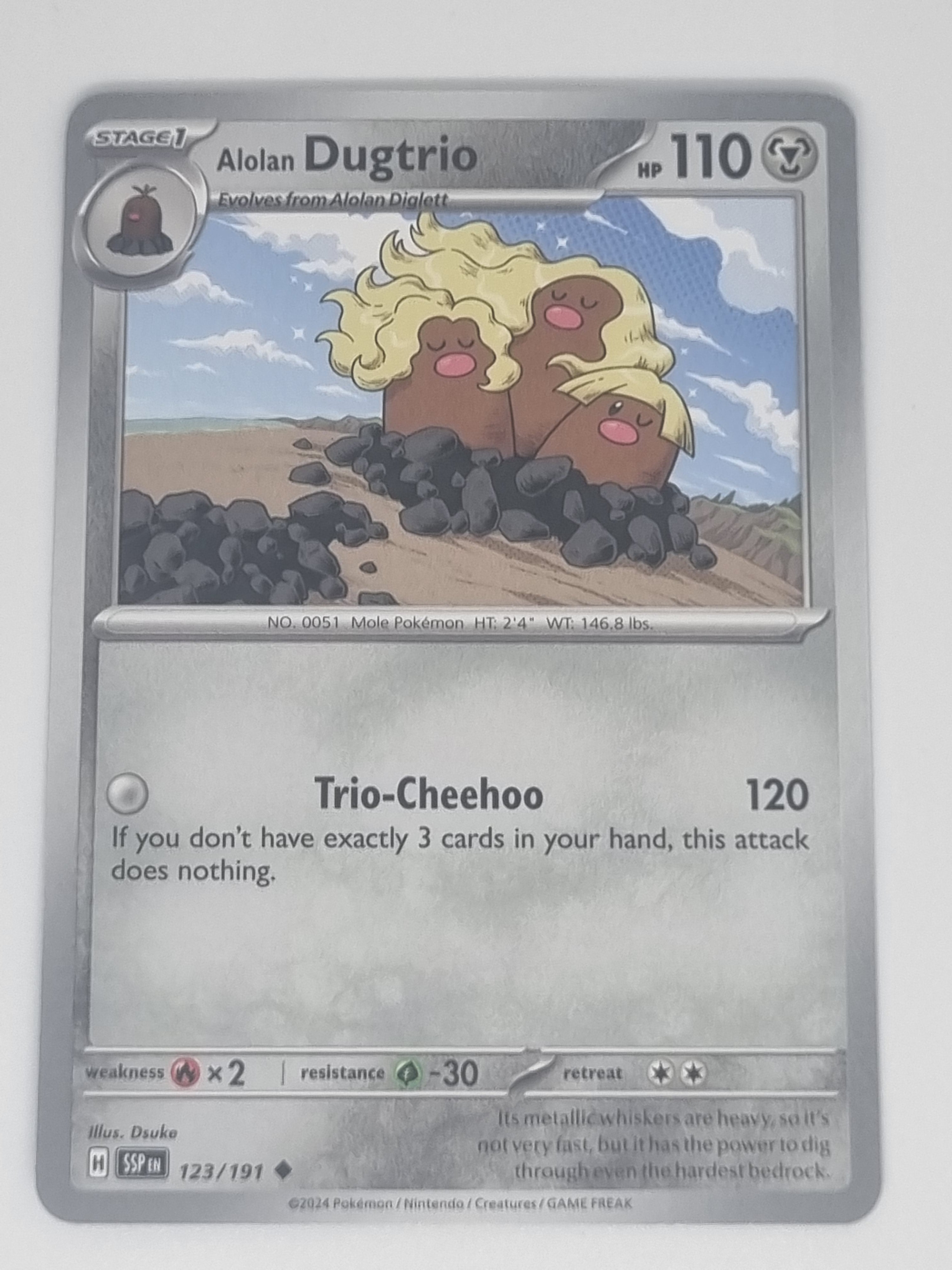 Pokemon TCG - Surging Sparks - #123/191 - Alolan Dugtrio - Uncommon