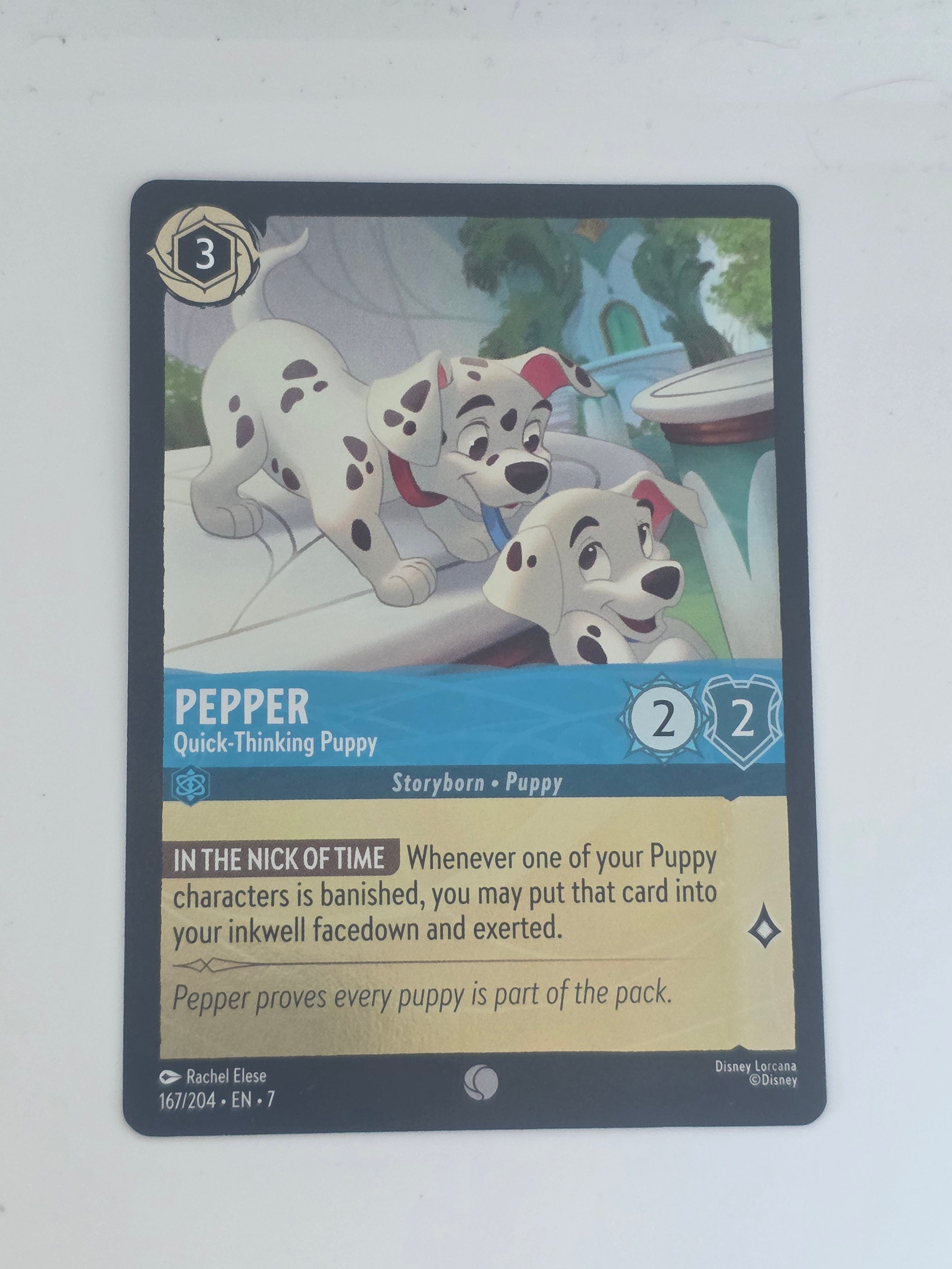 Lorcana Archazia's Island COLDFOIL #167/204 Pepper - Quick-Thinking Puppy Common