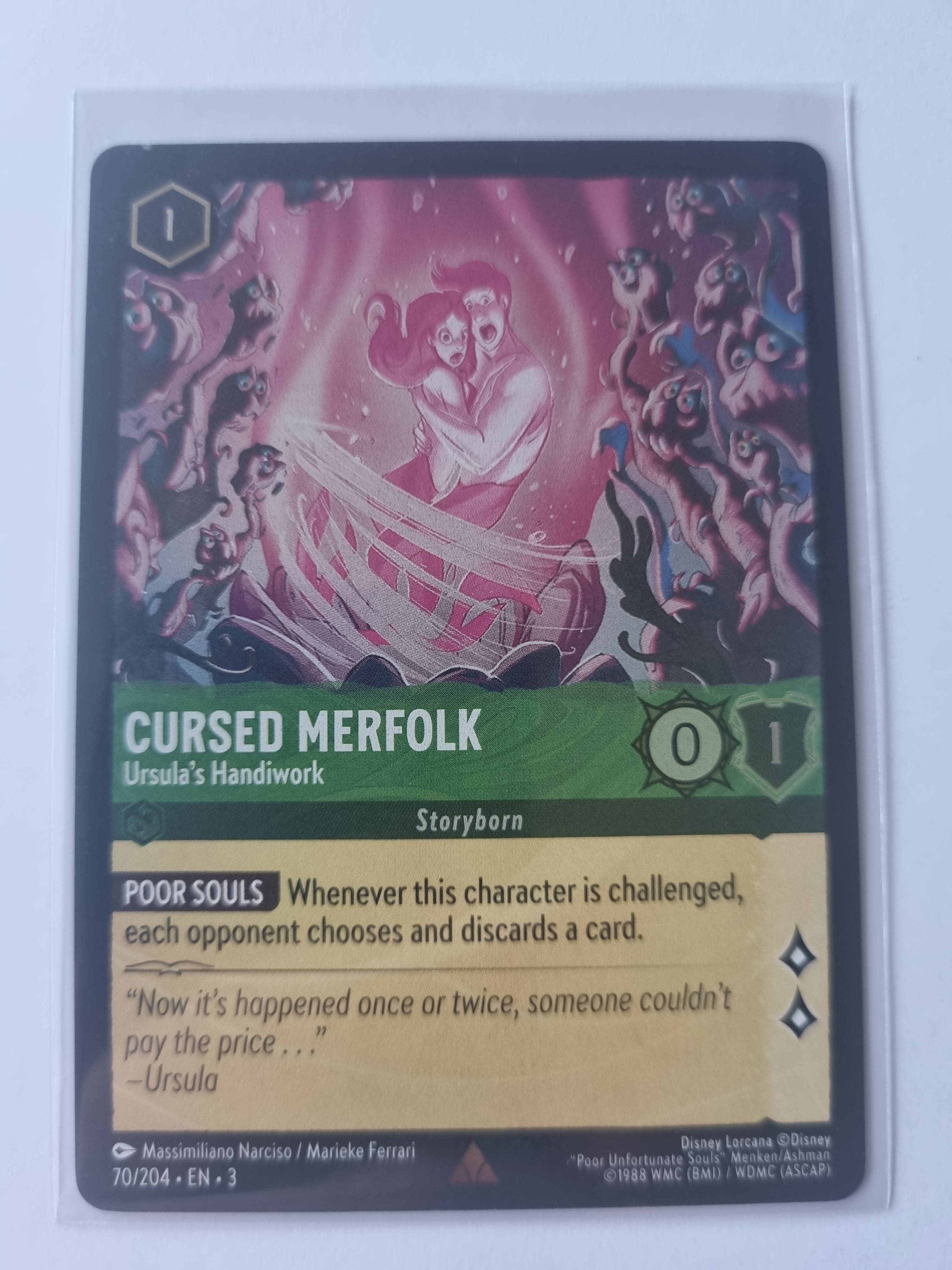 Into the Inklands Coldfoil Cursed Merfolk - Ursula's Handiwork 70/204 Rare