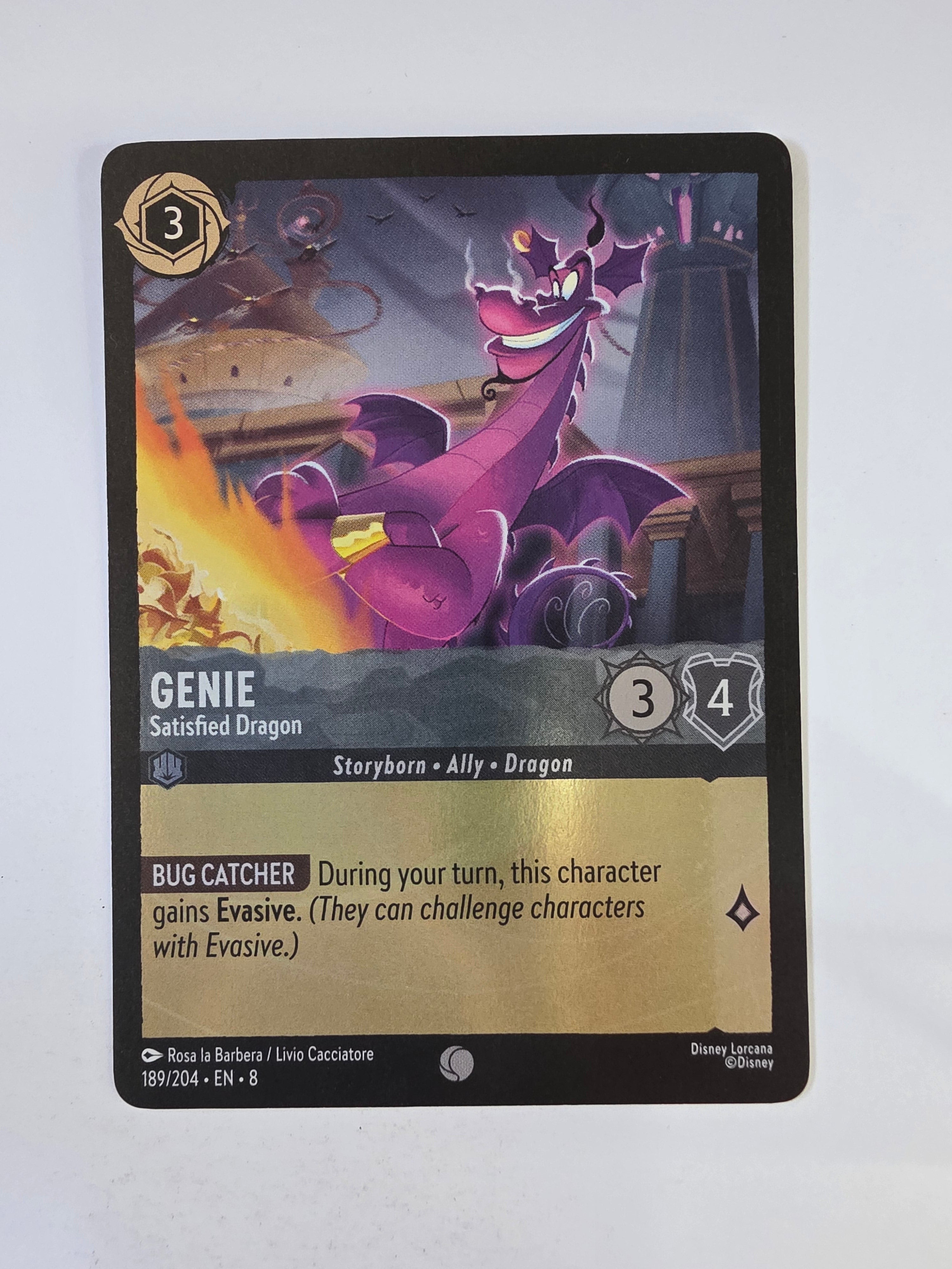 Disney Lorcana Reign of Jafar | Coldfoil | Genie Satisfied Dragon | #189 | Common