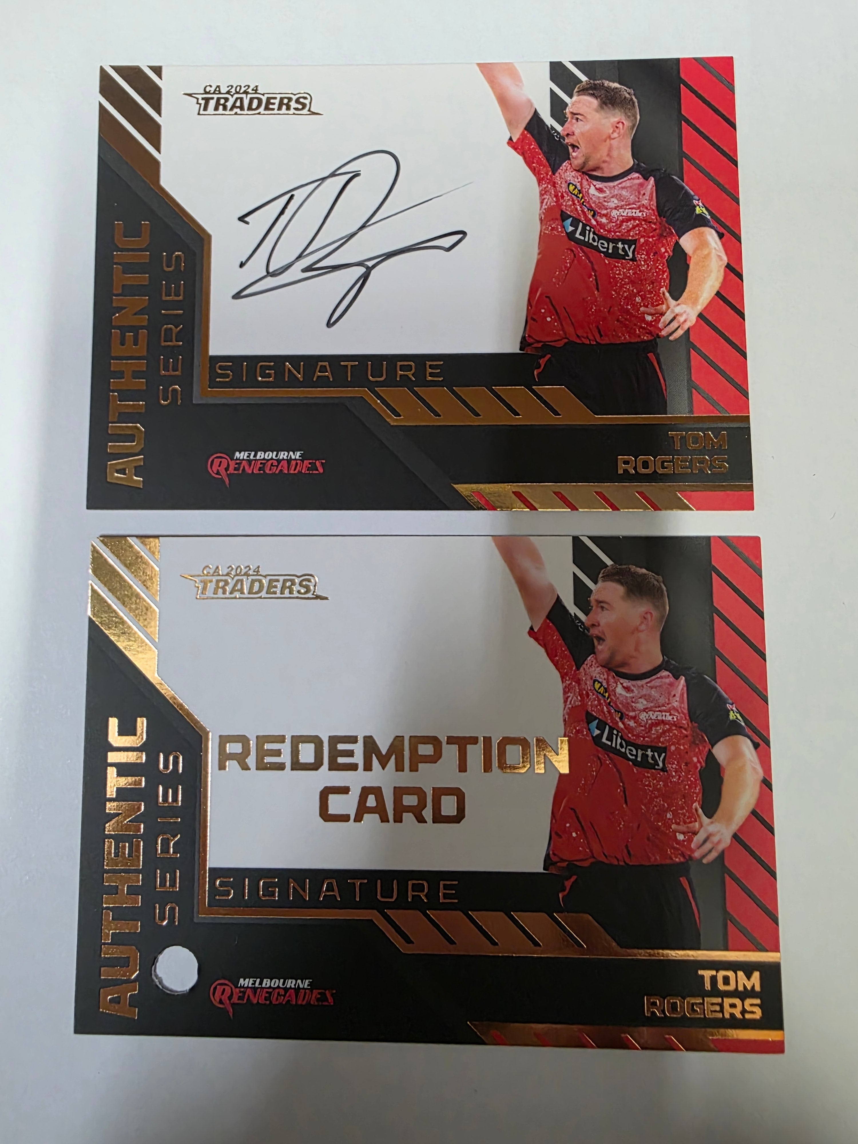 24-25 LUXE Cricket Authentics Signature Black #ASB06 Tom Rogers #42/60 Renegades