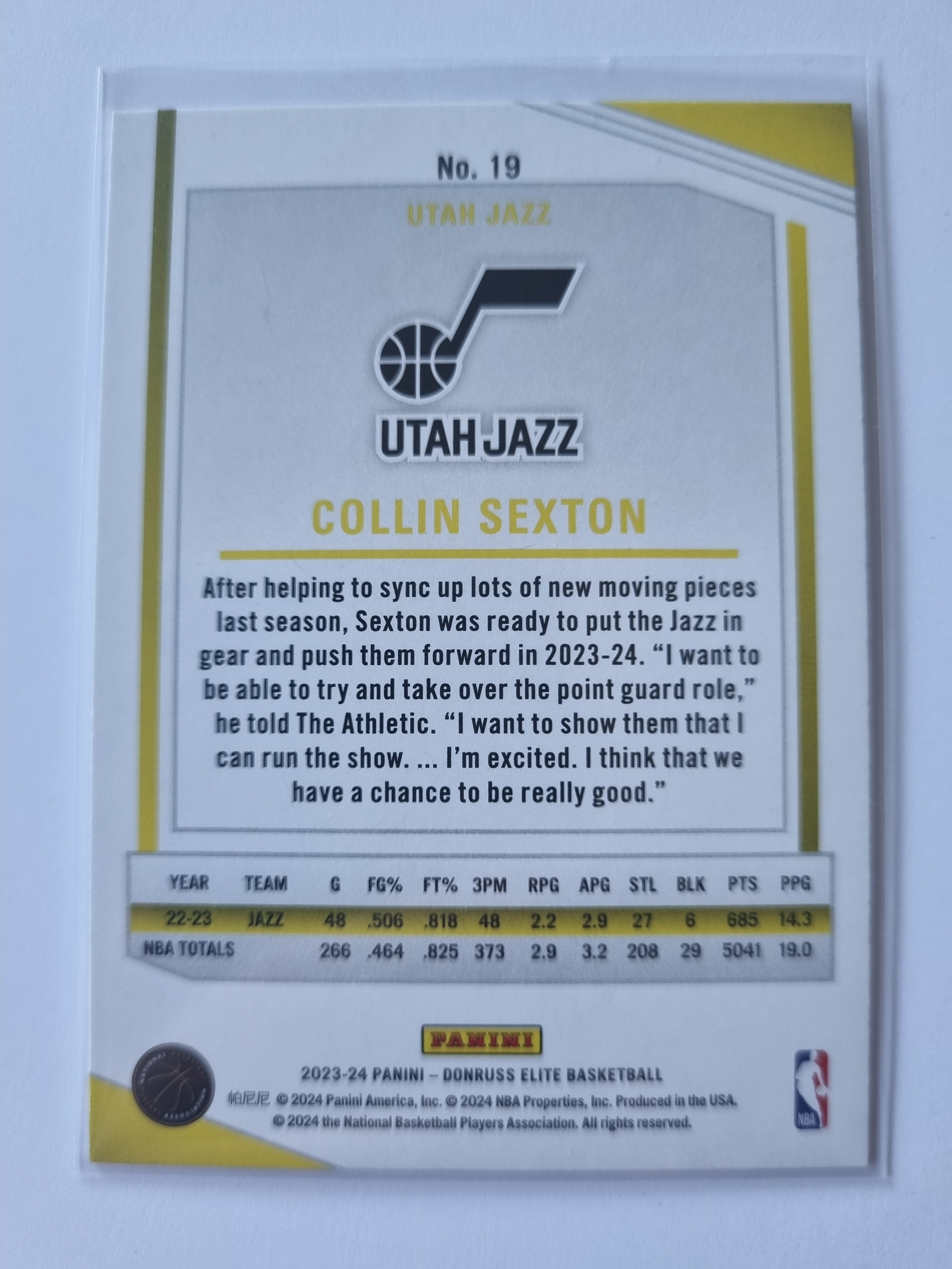 2023-24 Panini Donruss Elite - #19 - Collin Sexton - Utah Jazz