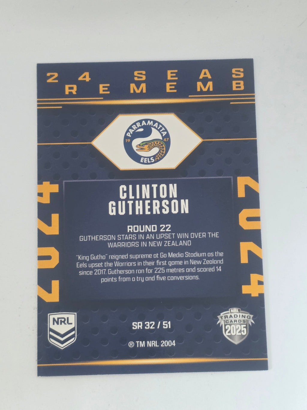 NRL 2025 Traders | 2024 Season to Remember | #SR32 | Clinton Gutherson | Eels