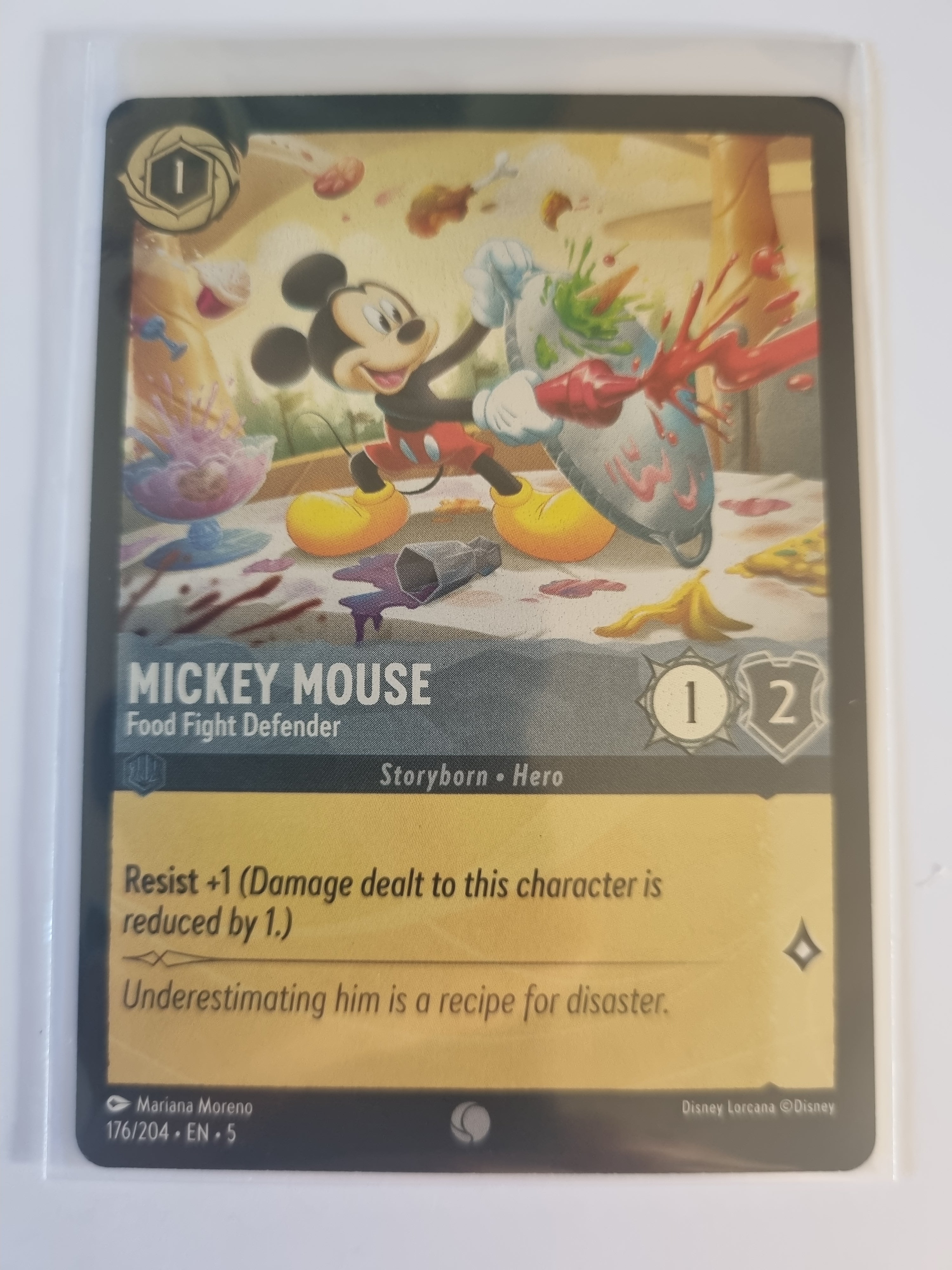 Shimmering Skies - Coldfoil - Mickey Mouse - Food Fight Defender - 176/204 - Common