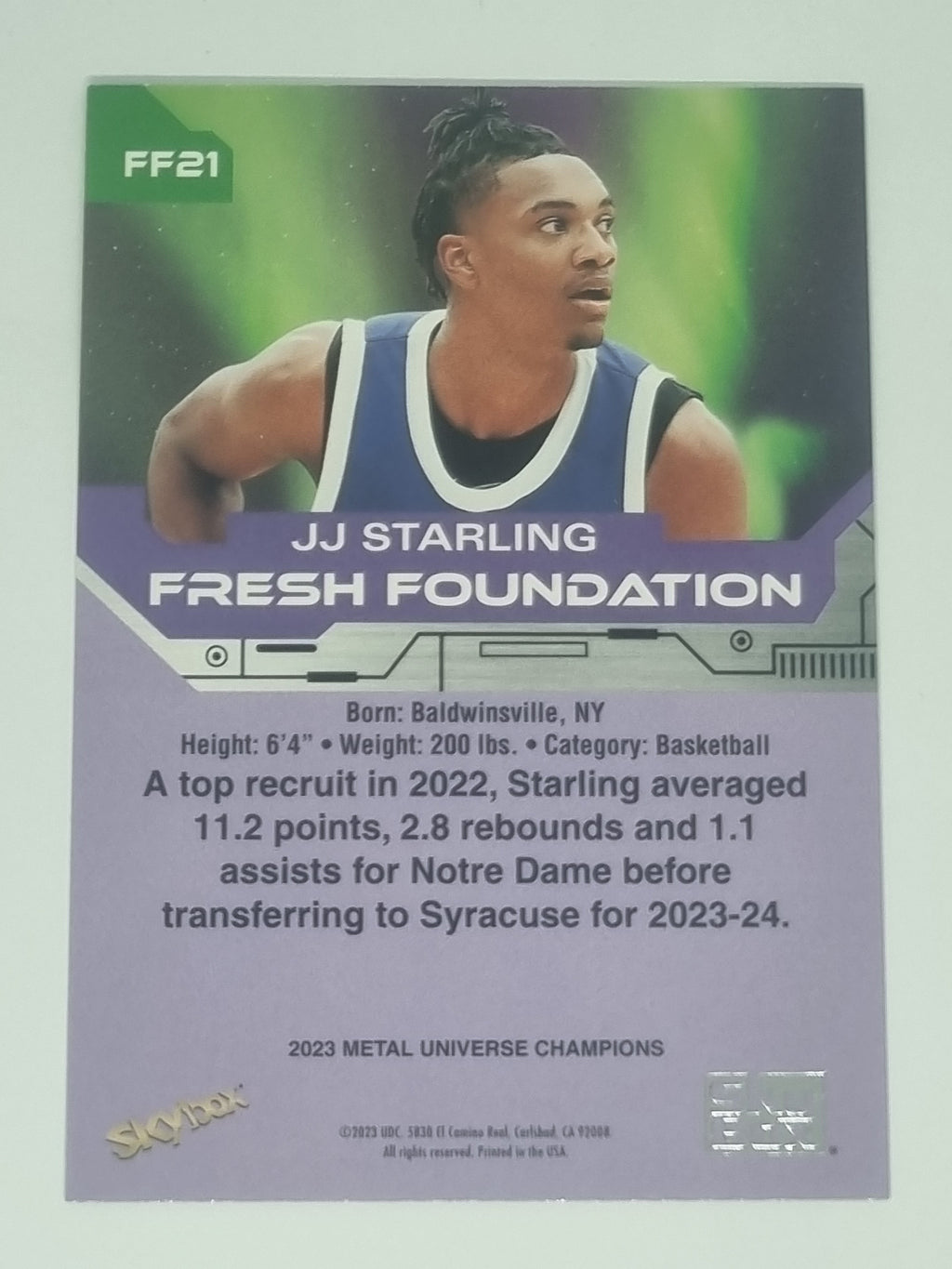 2023 Skybox Metal Universe Champions - Fresh Foundations - #FF21 - JJ Starling