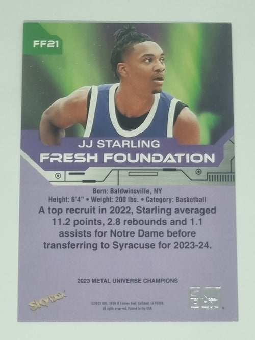 2023 Skybox Metal Universe Champions - Fresh Foundations - #FF21 - JJ Starling