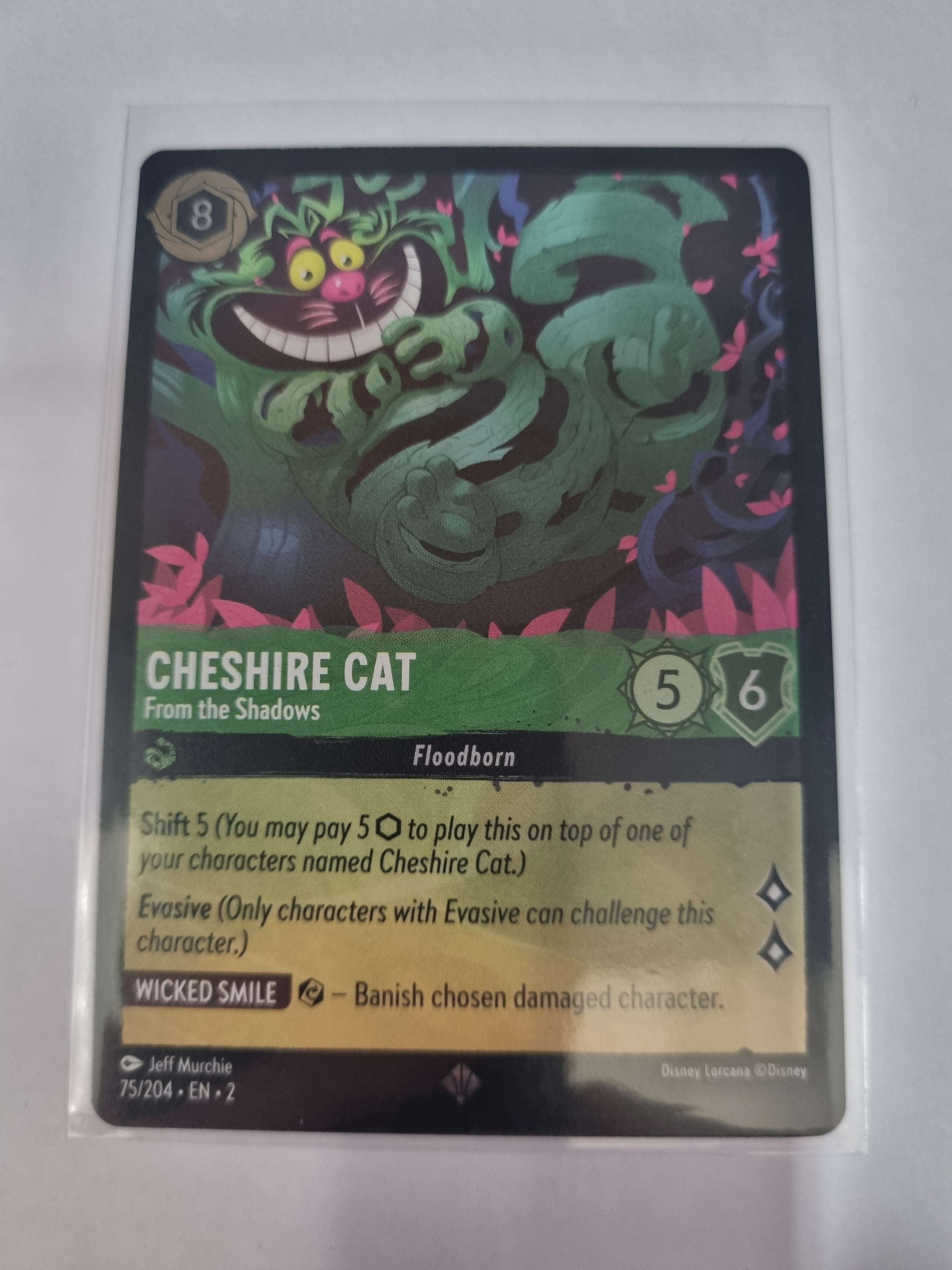 Lorcana - Floodborn - #75/204 Coldfoil Cheshire Cat - From the Shadows - Super Rare