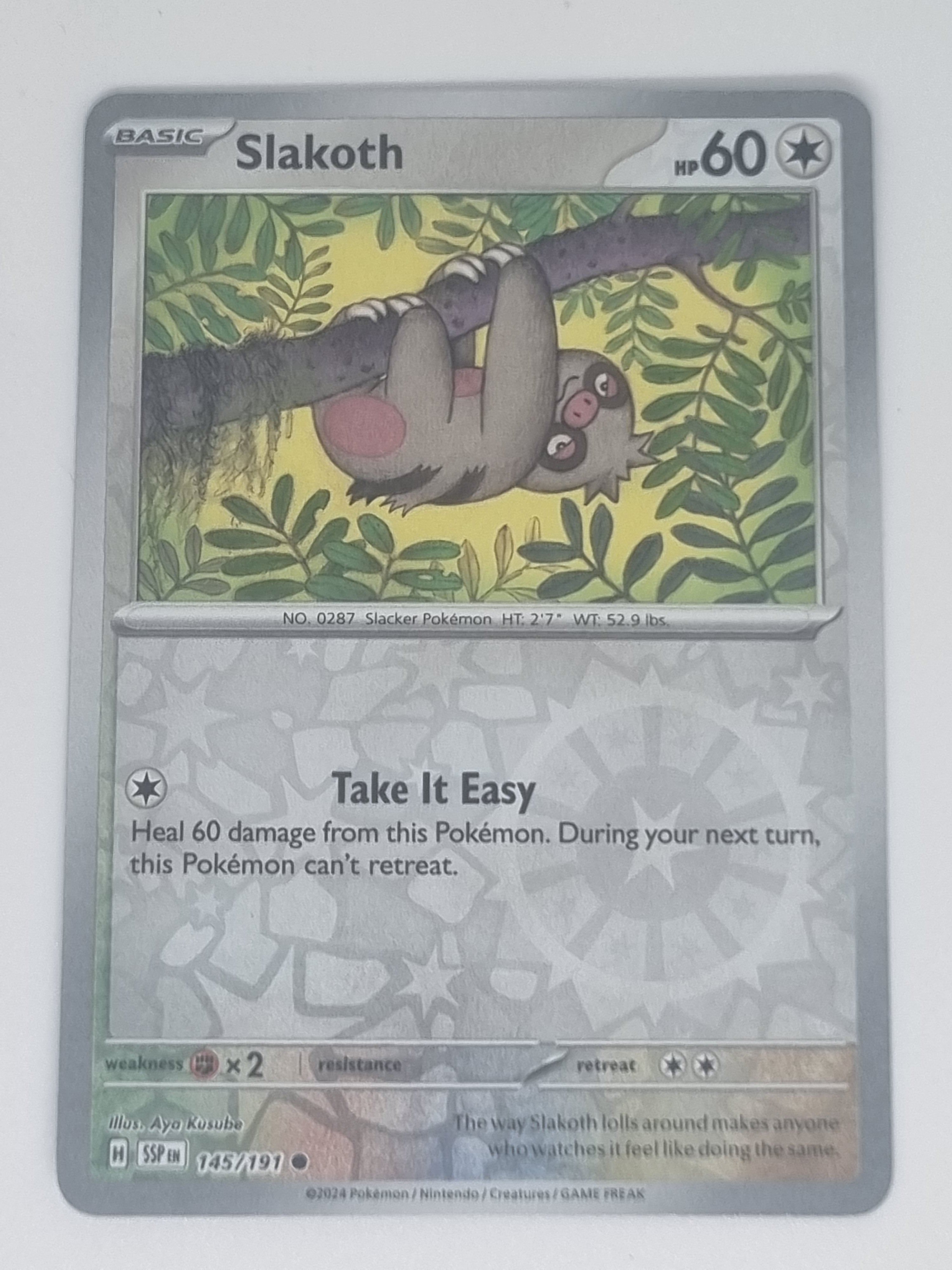 Pokemon TCG - Surging Sparks - #145/191 - Reverse Holo - Slakoth - Common