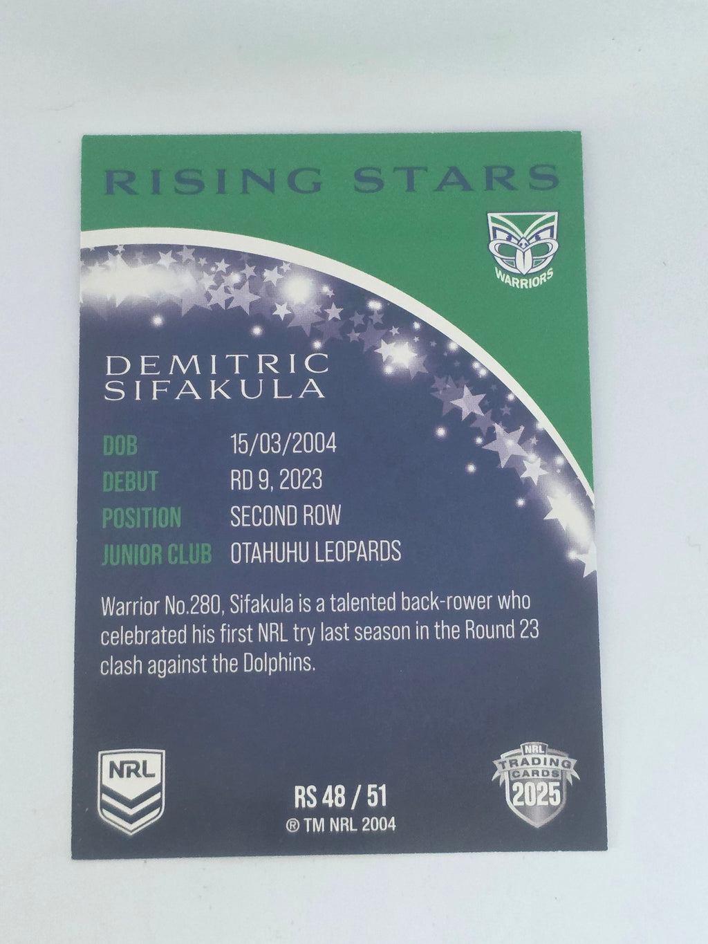 NRL 2025 Traders | Rising Stars | #RS48 | Demitric Sifakula | Warriors