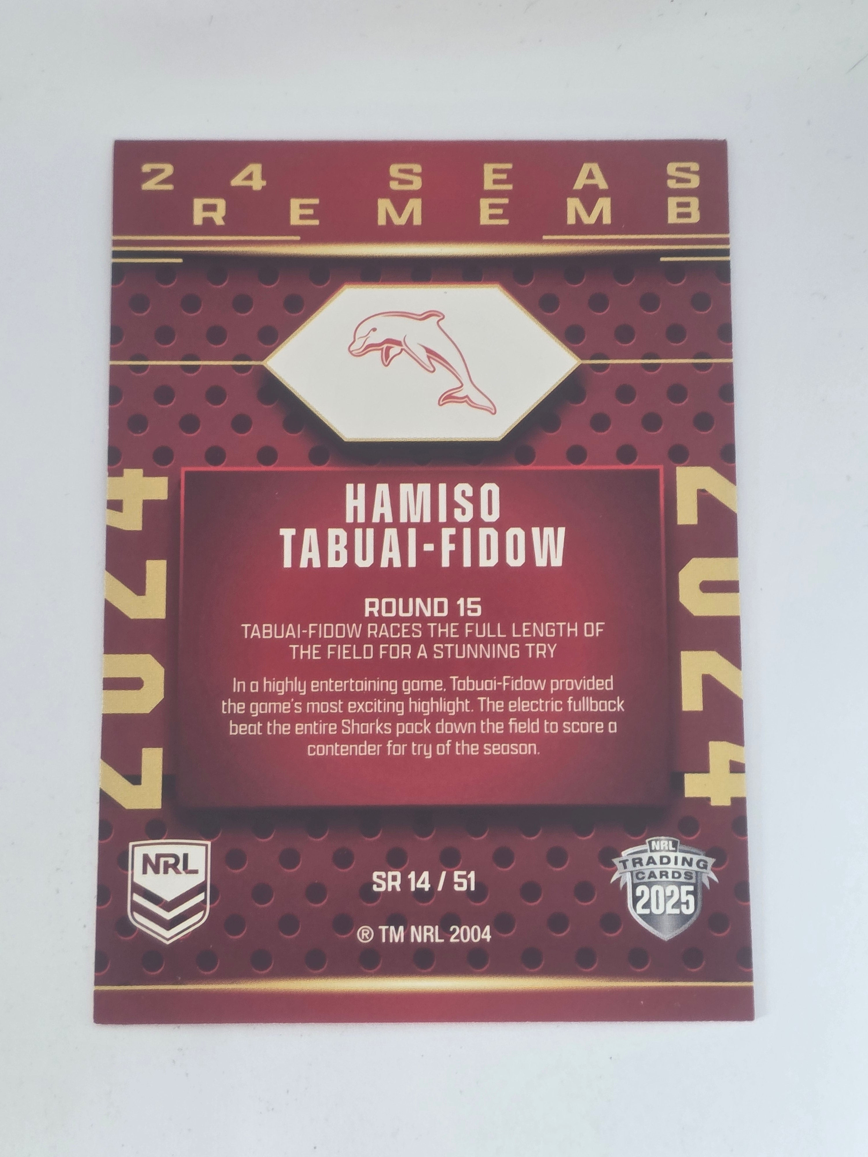 NRL 2025 Traders | 2024 Season to Remember #SR14 | Hamiso Tabuai-Fidow Dolphins
