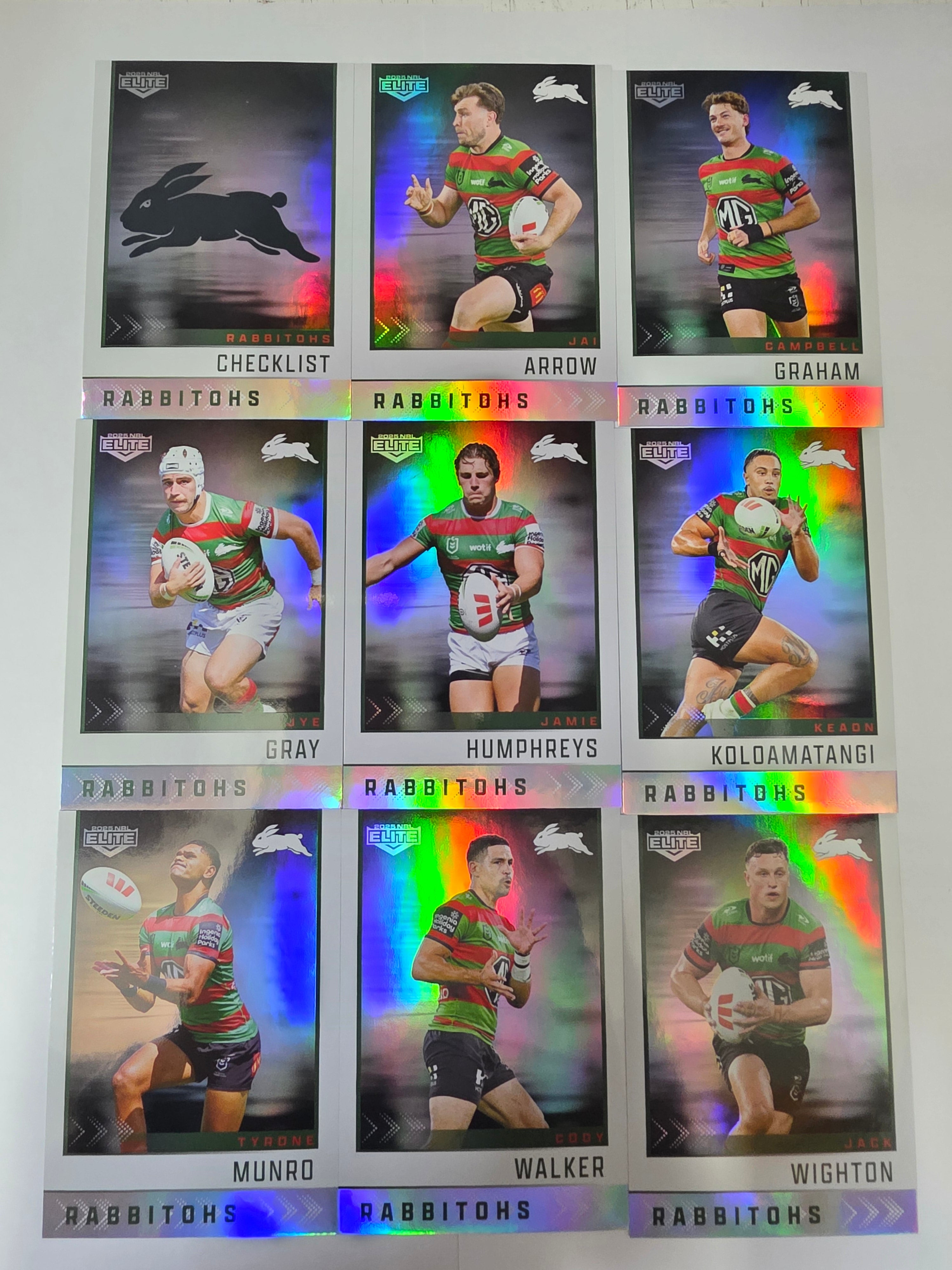 NRL 2025 Elite | Silver Team Set 9 Cards|Rabbitohs