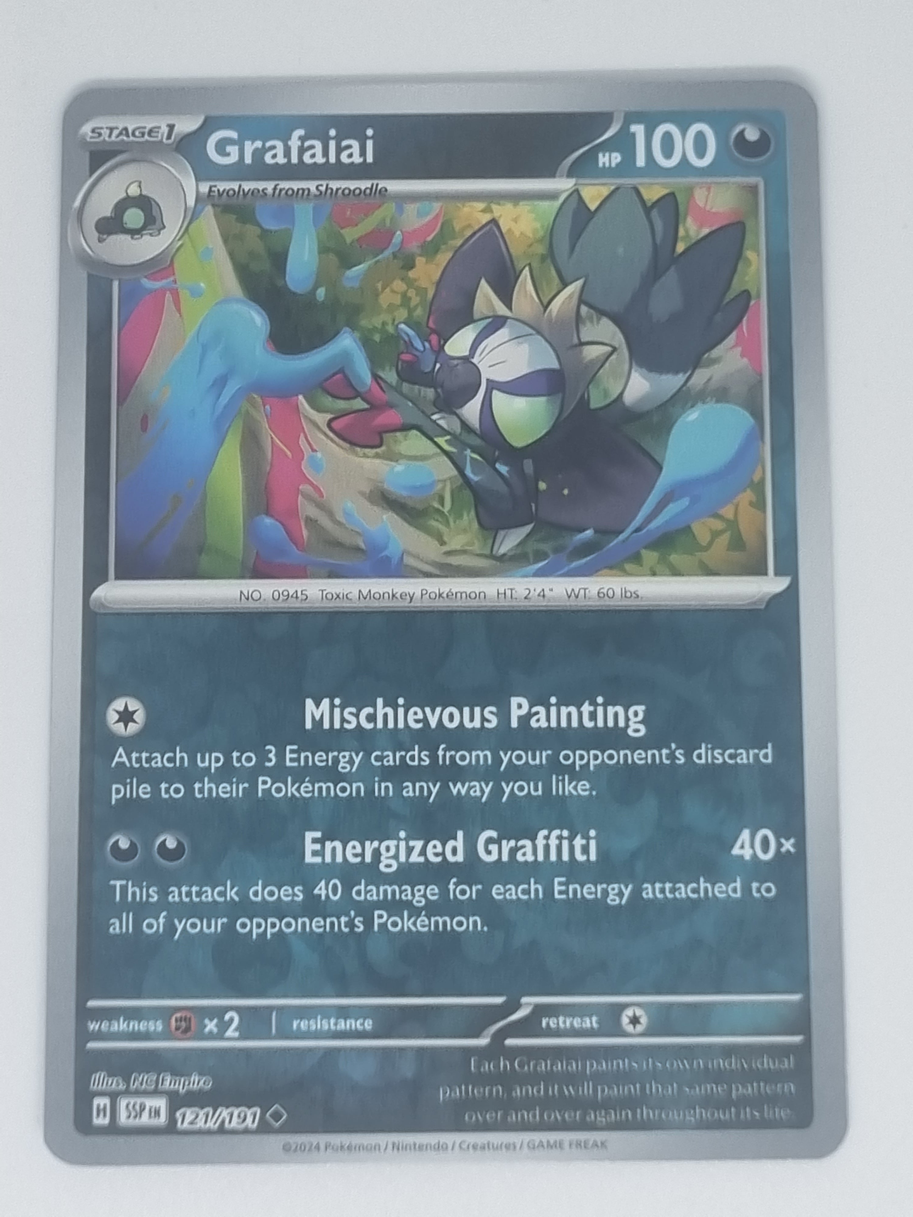 Pokemon TCG - Surging Sparks - #121/191 - Reverse Holo - Grafaiai - Uncommon
