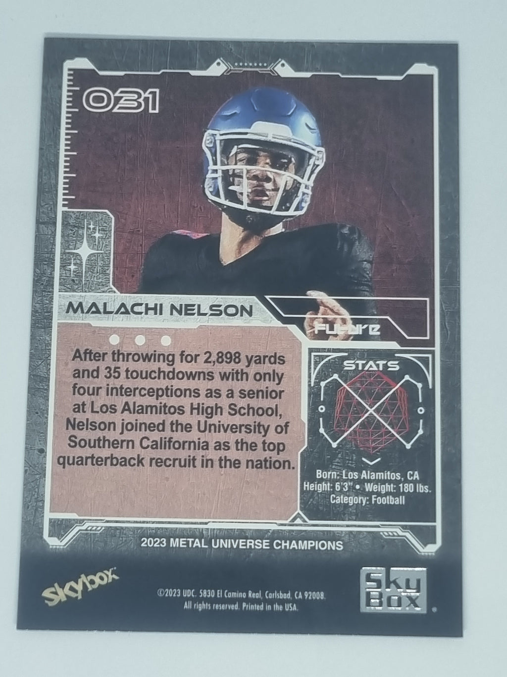2023 Skybox Metal Universe Champions - #031 - Malachi Nelson