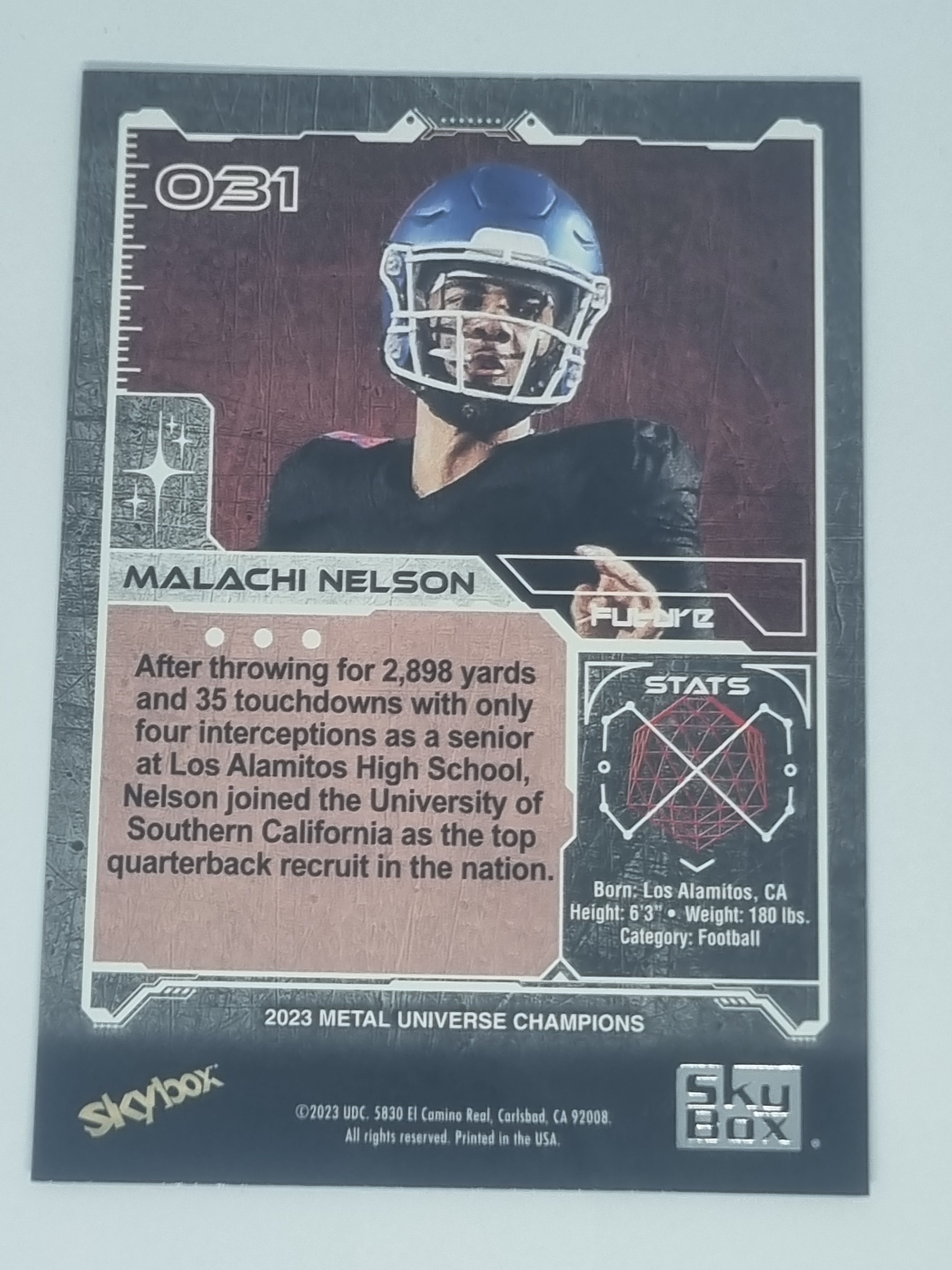 2023 Skybox Metal Universe Champions - #031 - Malachi Nelson