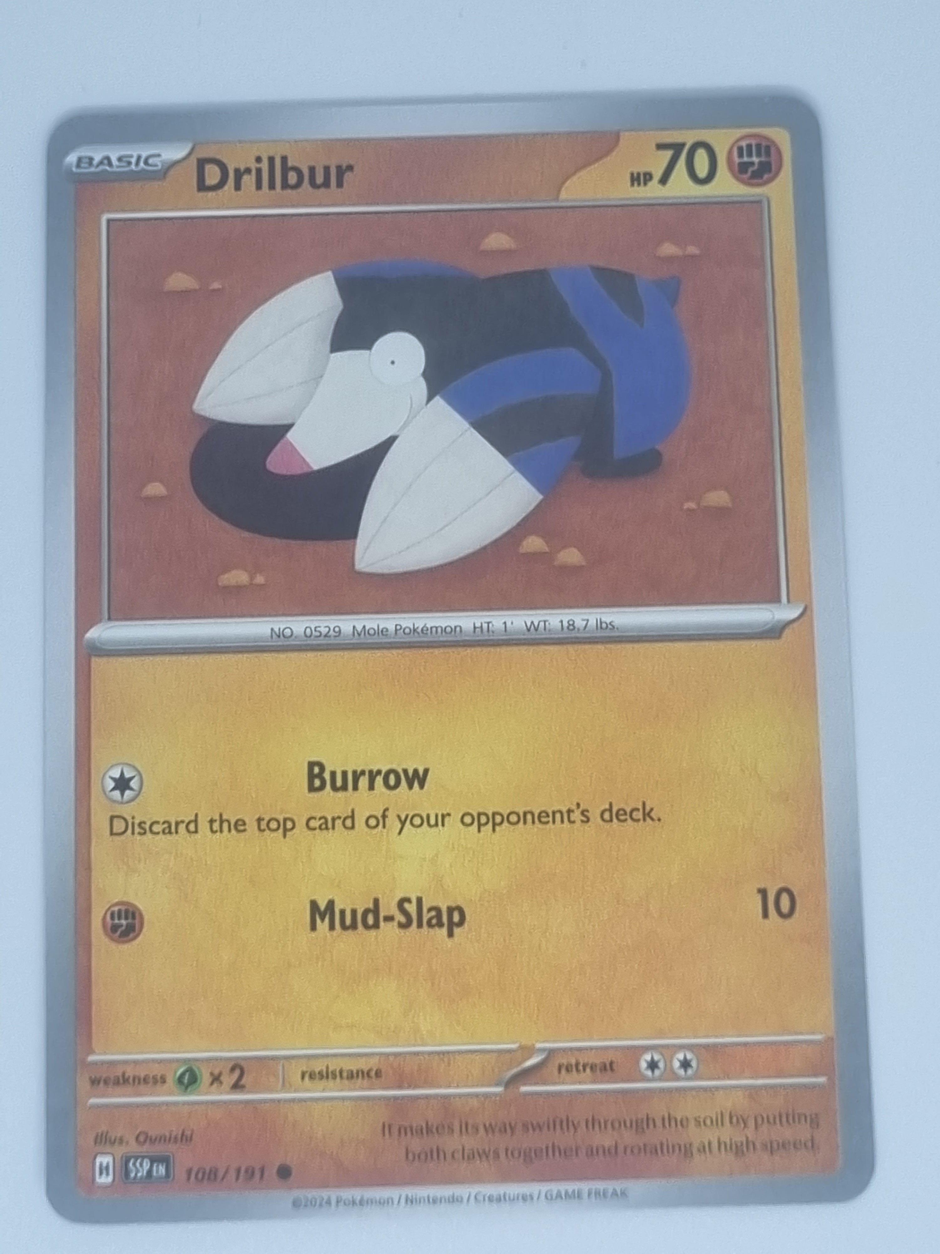 Pokemon TCG - Surging Sparks - #108/191 - Drilbur - Common