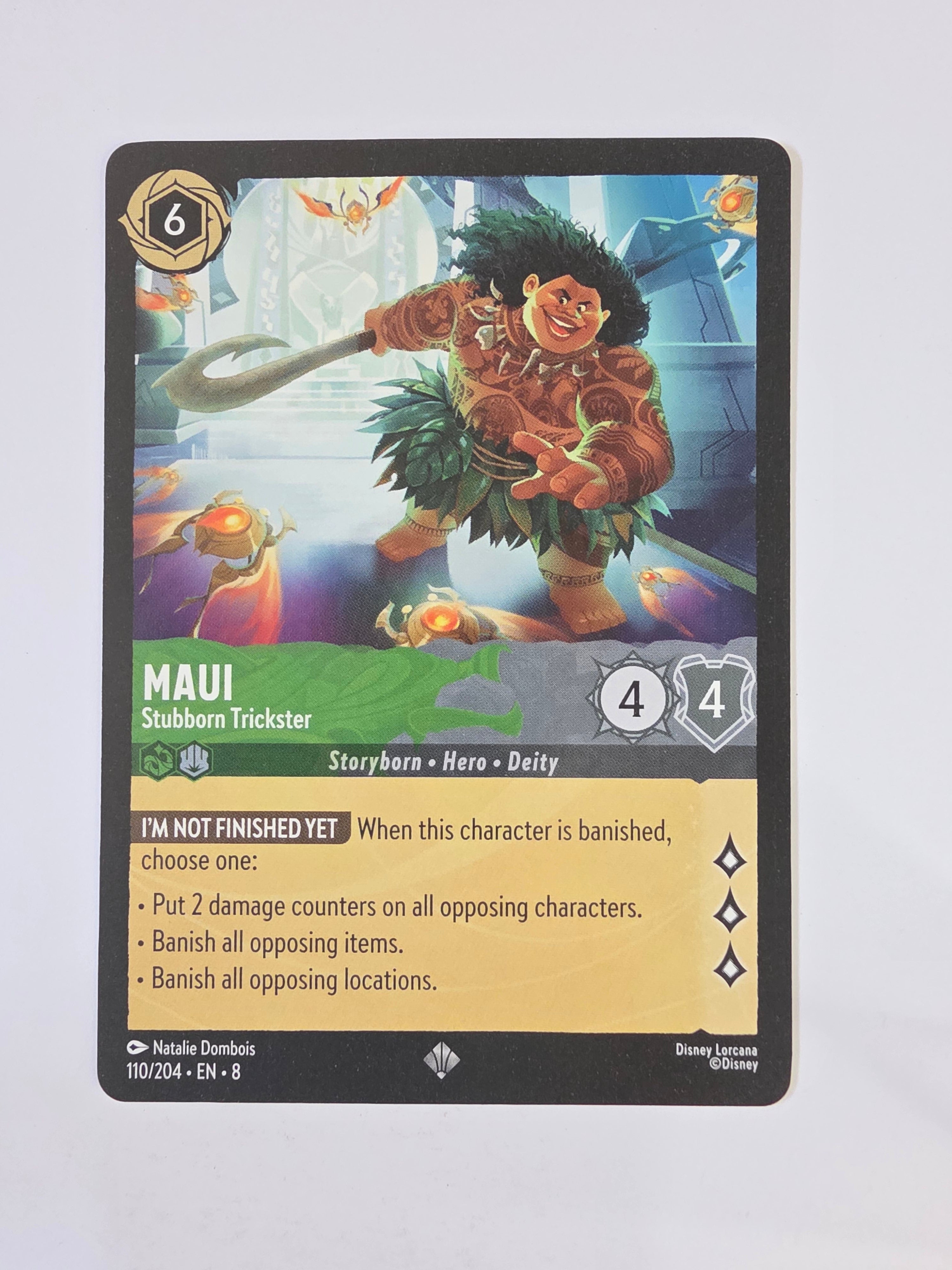 Disney Lorcana Reign of Jafar | Maui Stubborn Trickster | #110 | Super Rare