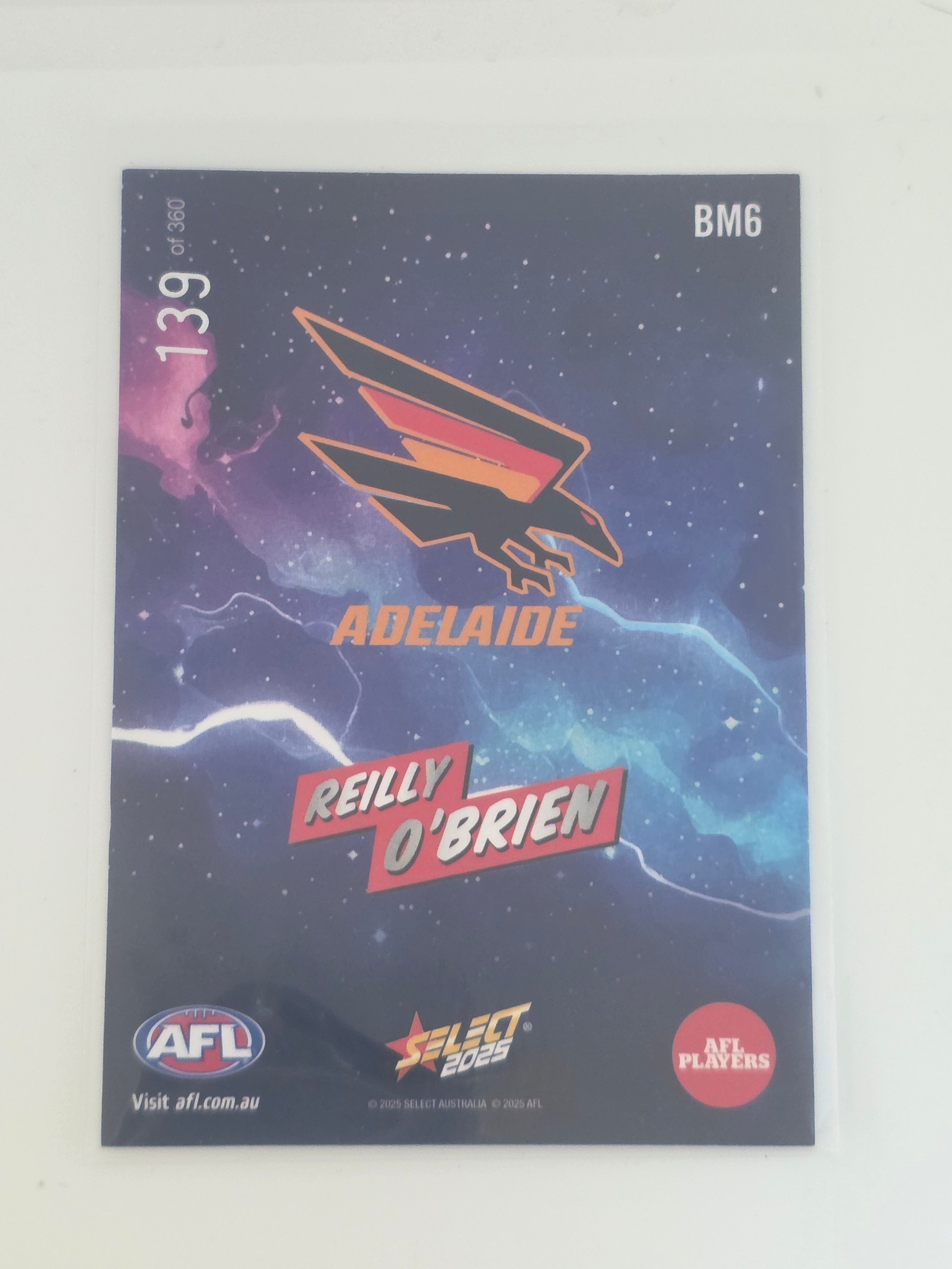 AFL Footy Stars 2025 | Booom | #BM6 | R. O’Brien | Adelaide Crows | #139/360
