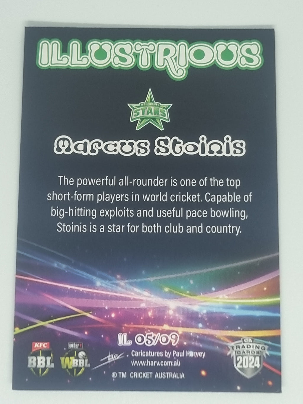 2024-25 LUXE Cricket Traders - Illustrious - #IL05 - Marcus Stoinis - Stars