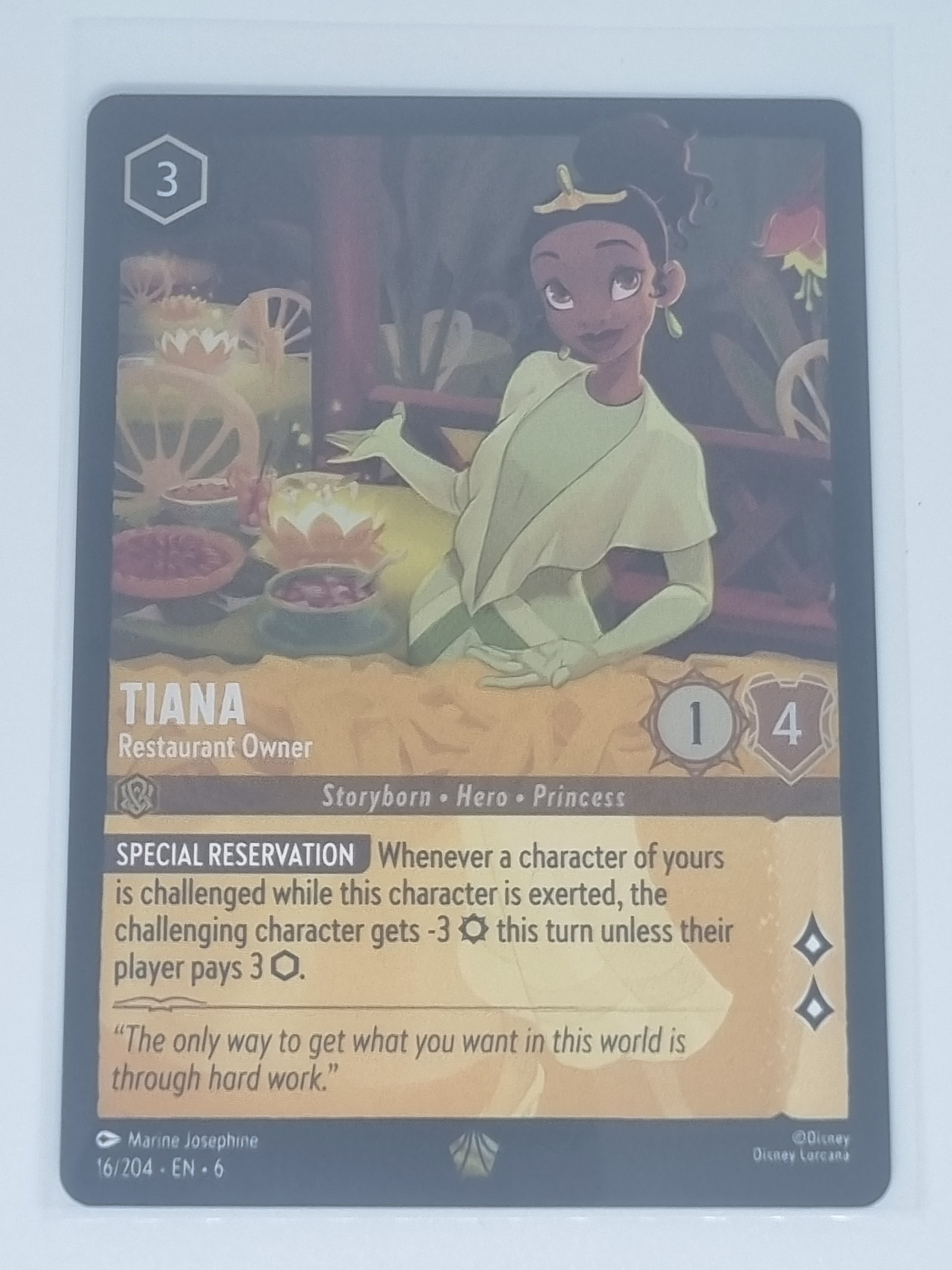 Lorcana Azurite Sea - COLDFOIL - Tiana - Restaurant Owner - #16/204 - Legendary