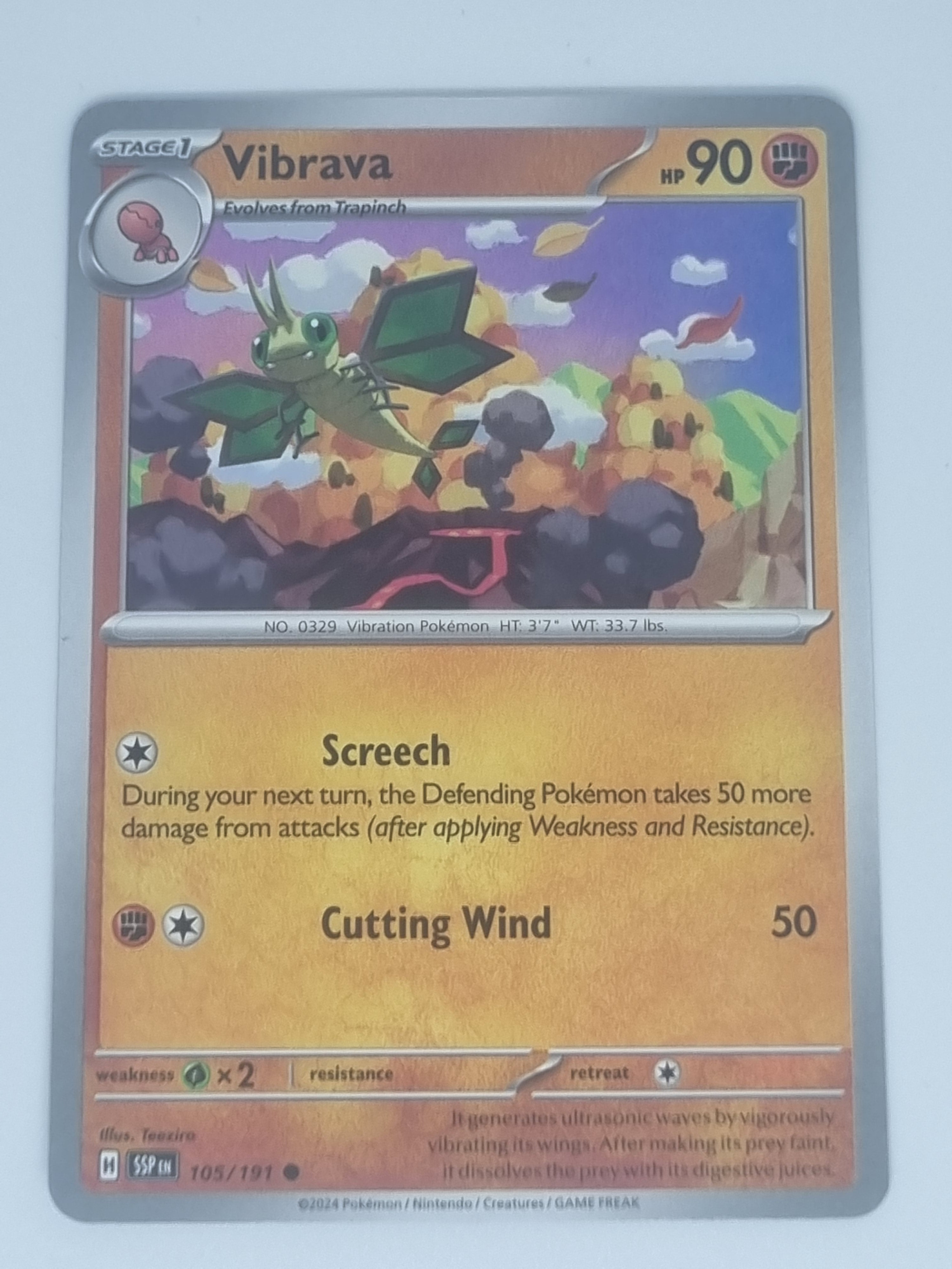Pokemon TCG - Surging Sparks - #105/191 - Vibrava - Common