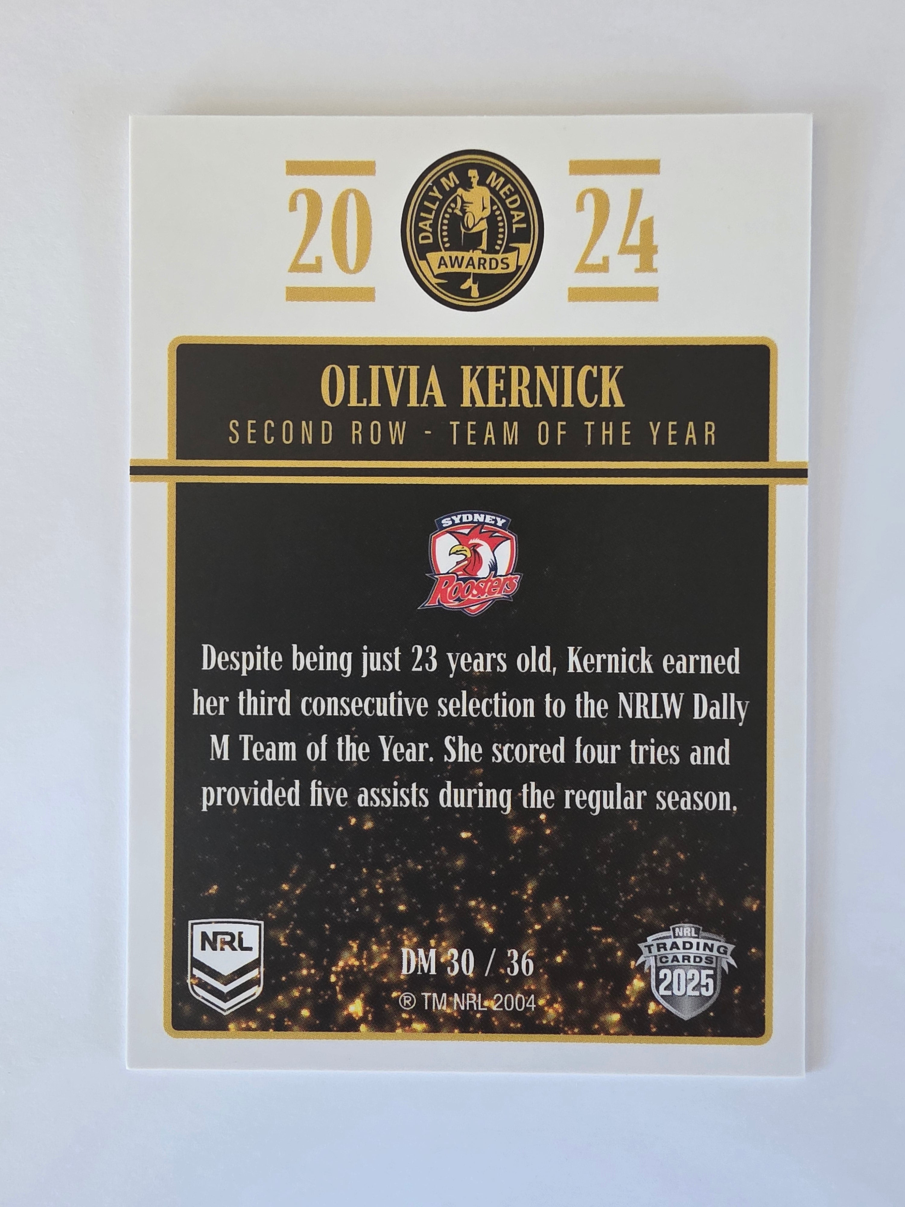 NRL 2025 Elite | 2024 Dally M Awards | #DM30 | Olivia Kernick | Roosters