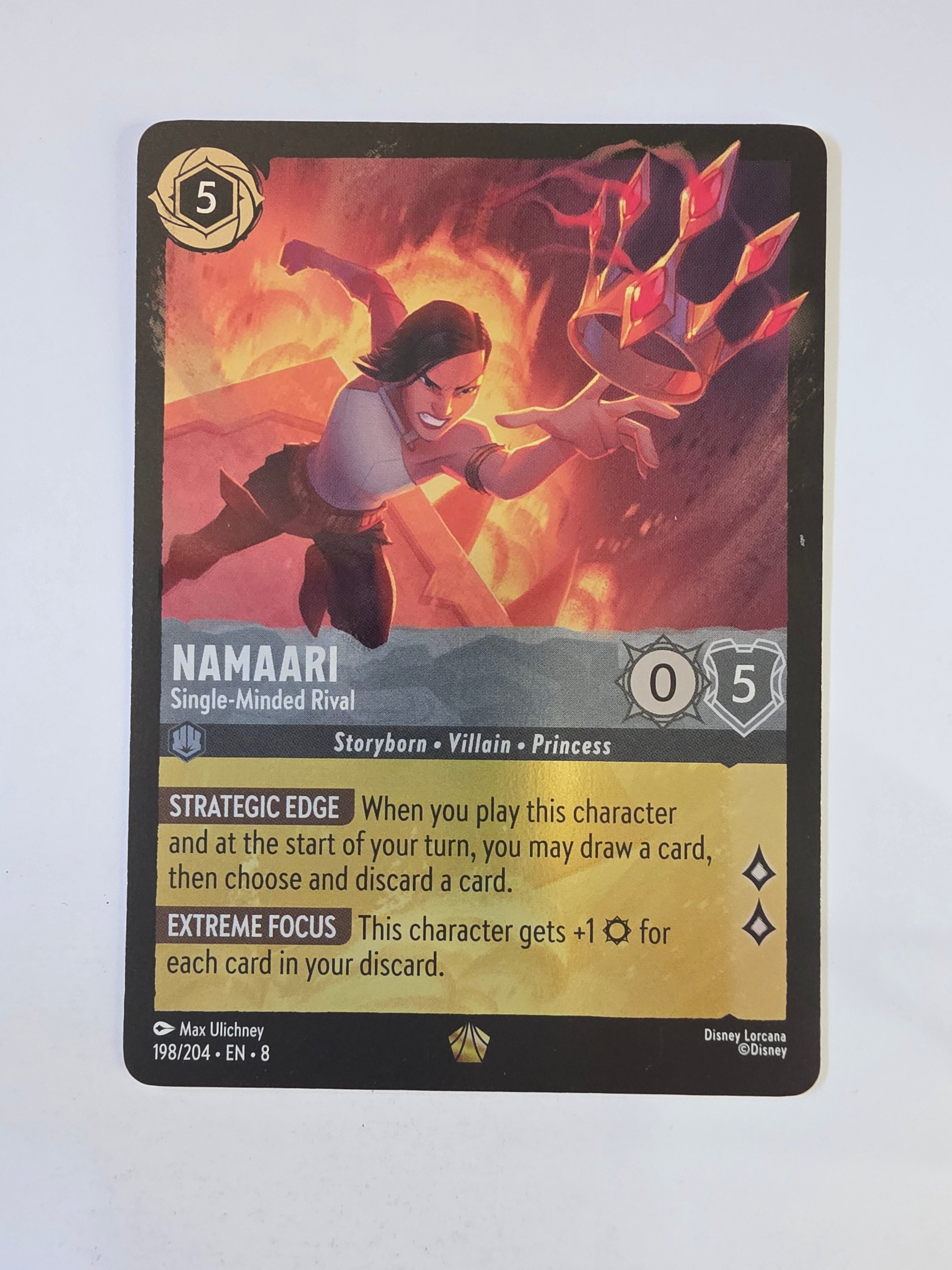 Disney Lorcana Reign of Jafar | Coldfoil | Namaari Single-Minded Rival | #198 | Legendary