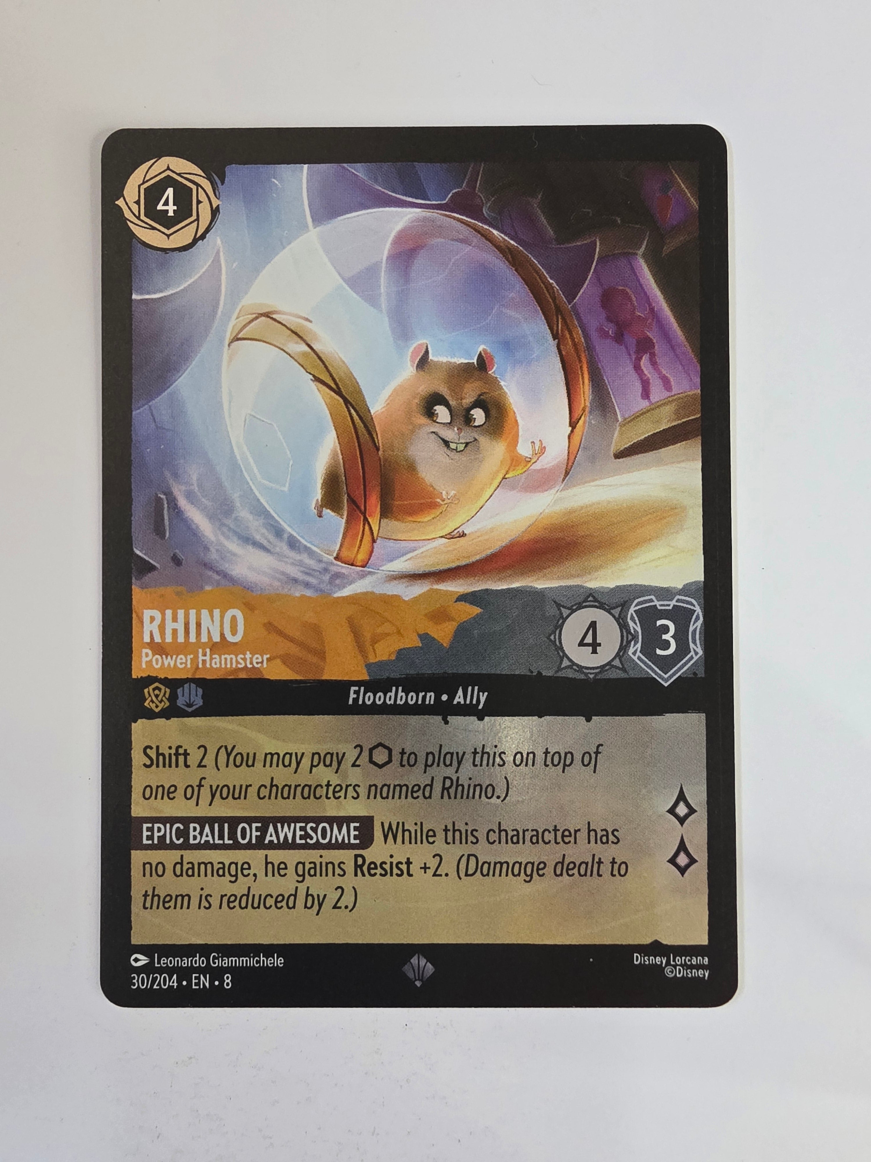 Disney Lorcana Reign of Jafar | Coldfoil | Rhino Power Hamster | #030 | Super Rare