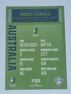 2024-25 LUXE Cricket Traders - Parallel - #P032 - Phoebe Litchfield - Aust Test