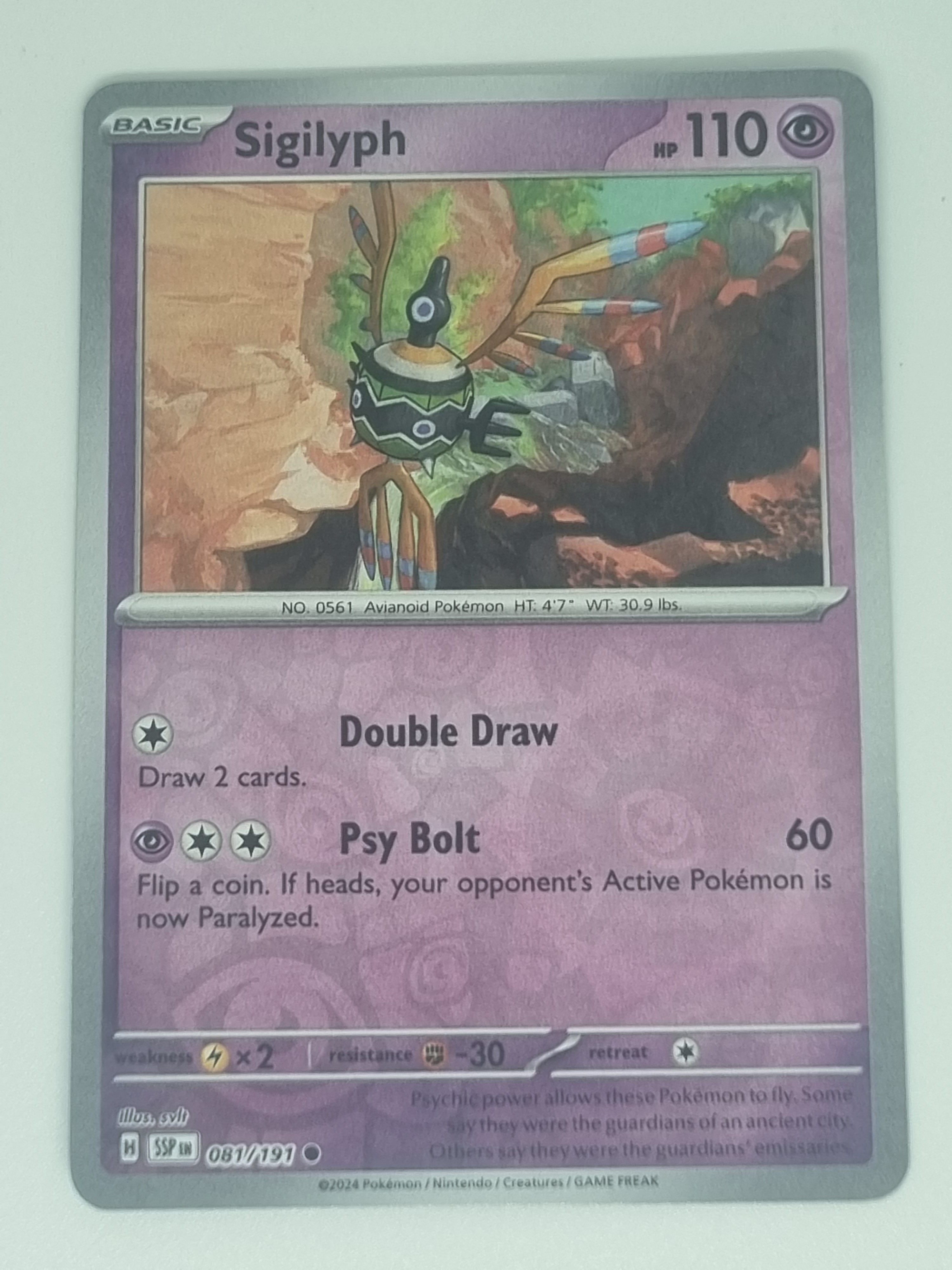 Pokemon TCG - Surging Sparks - #081/191 - Reverse Holo - Sigilyph - Common
