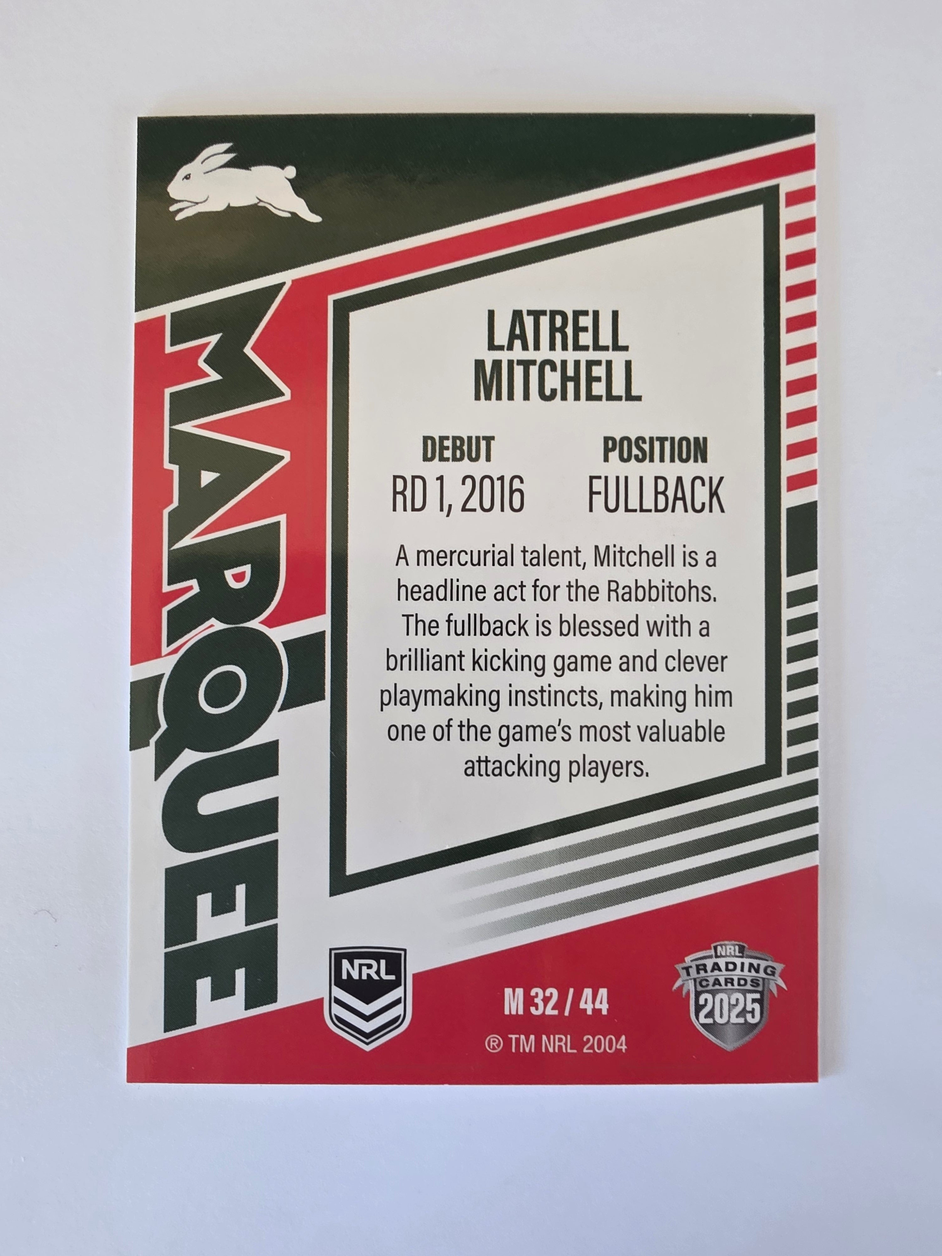 NRL 2025 Elite | Marquee | #M32 | Latrell Mitchell | Rabbitohs