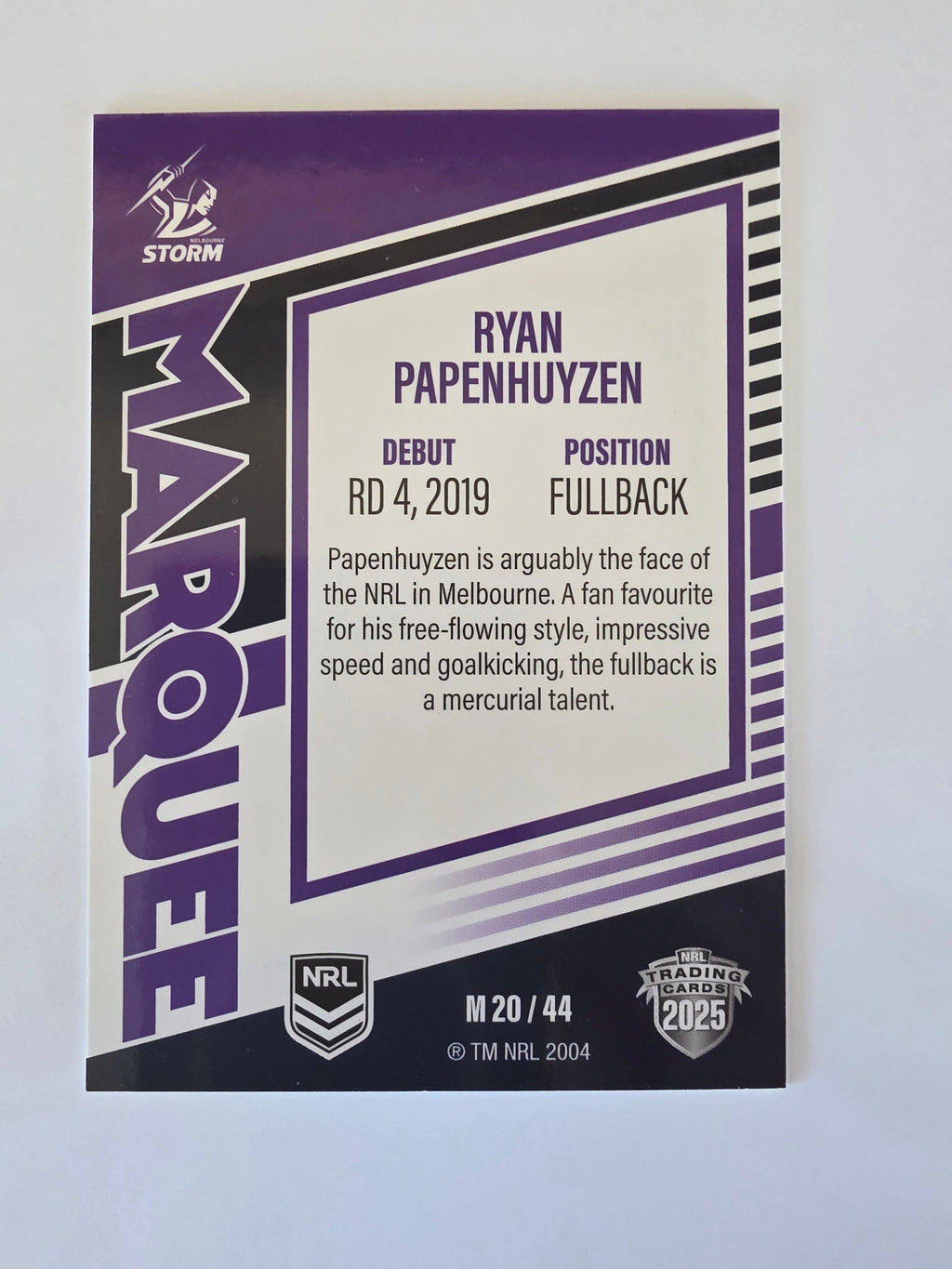 NRL 2025 Elite | Marquee | #M20 | Ryan Papenhuyzen | Storm