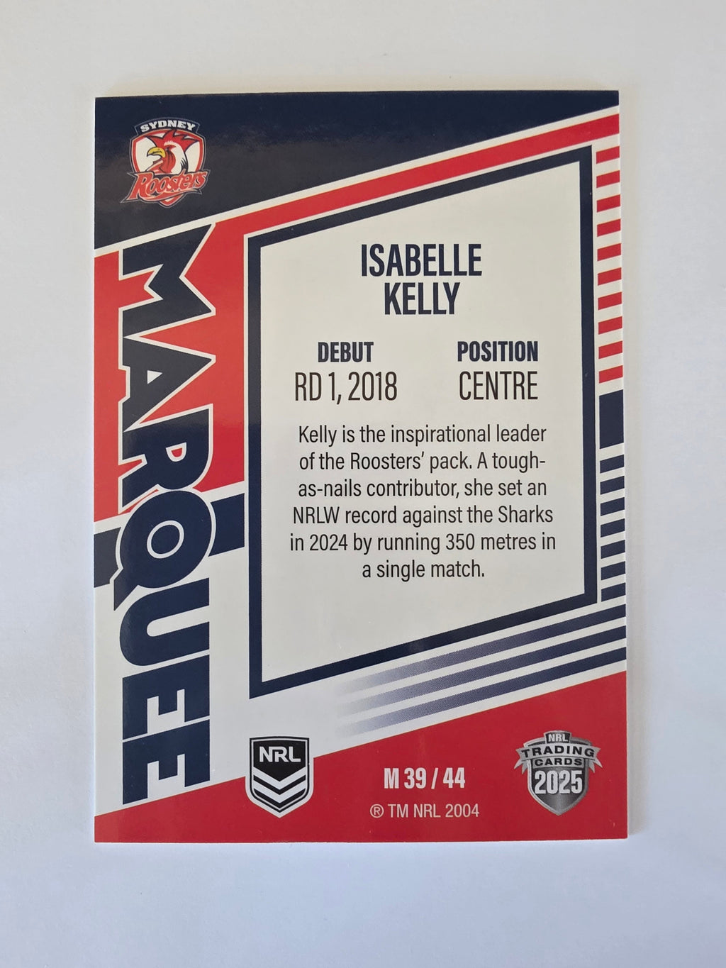NRL 2025 Elite | Marquee | #M39 | Isabelle Kelly | Roosters