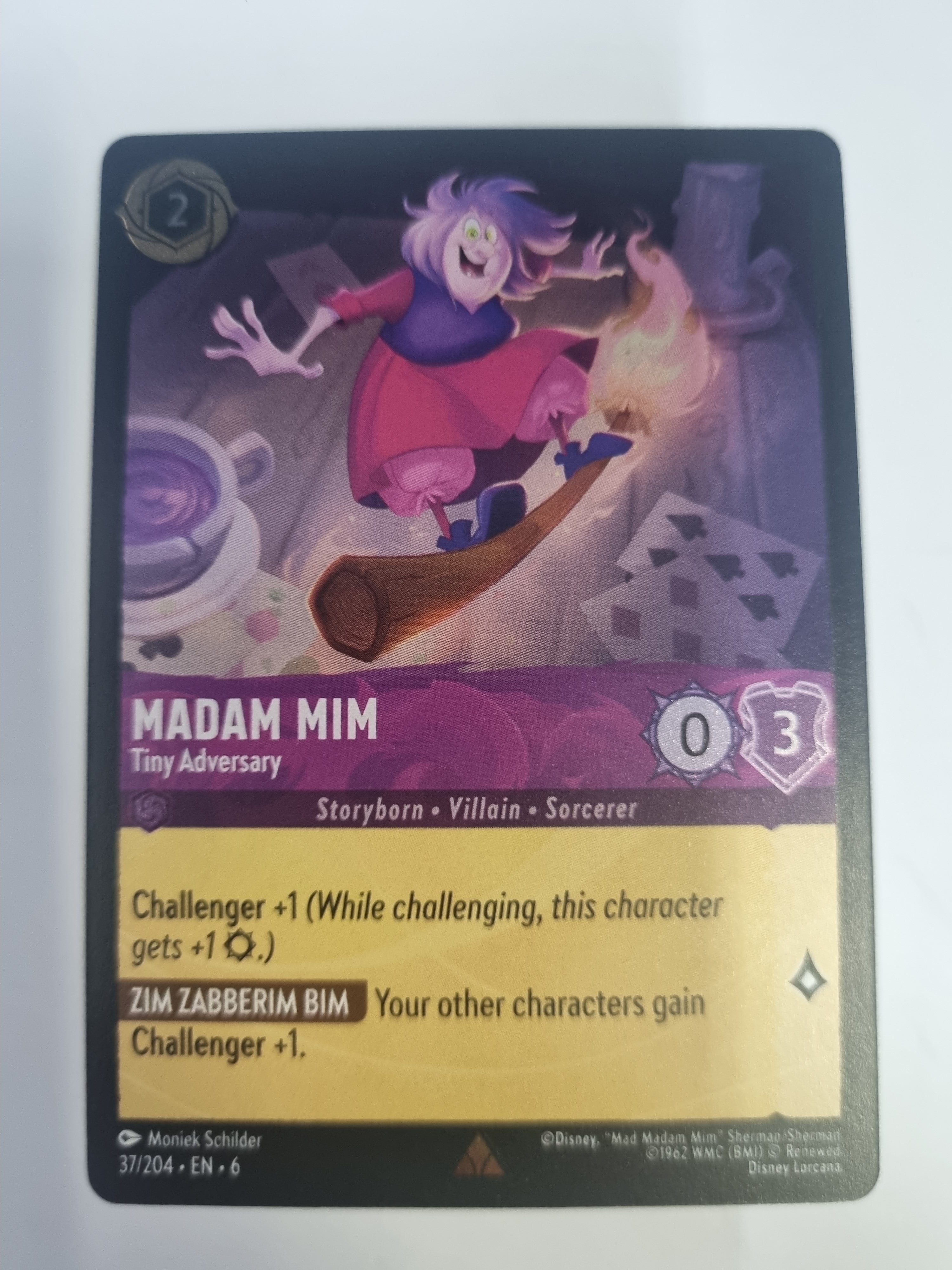 Lorcana Azurite Sea - COLDFOIL - Madam Mim - Tiny Adversary - #37/204 - Rare