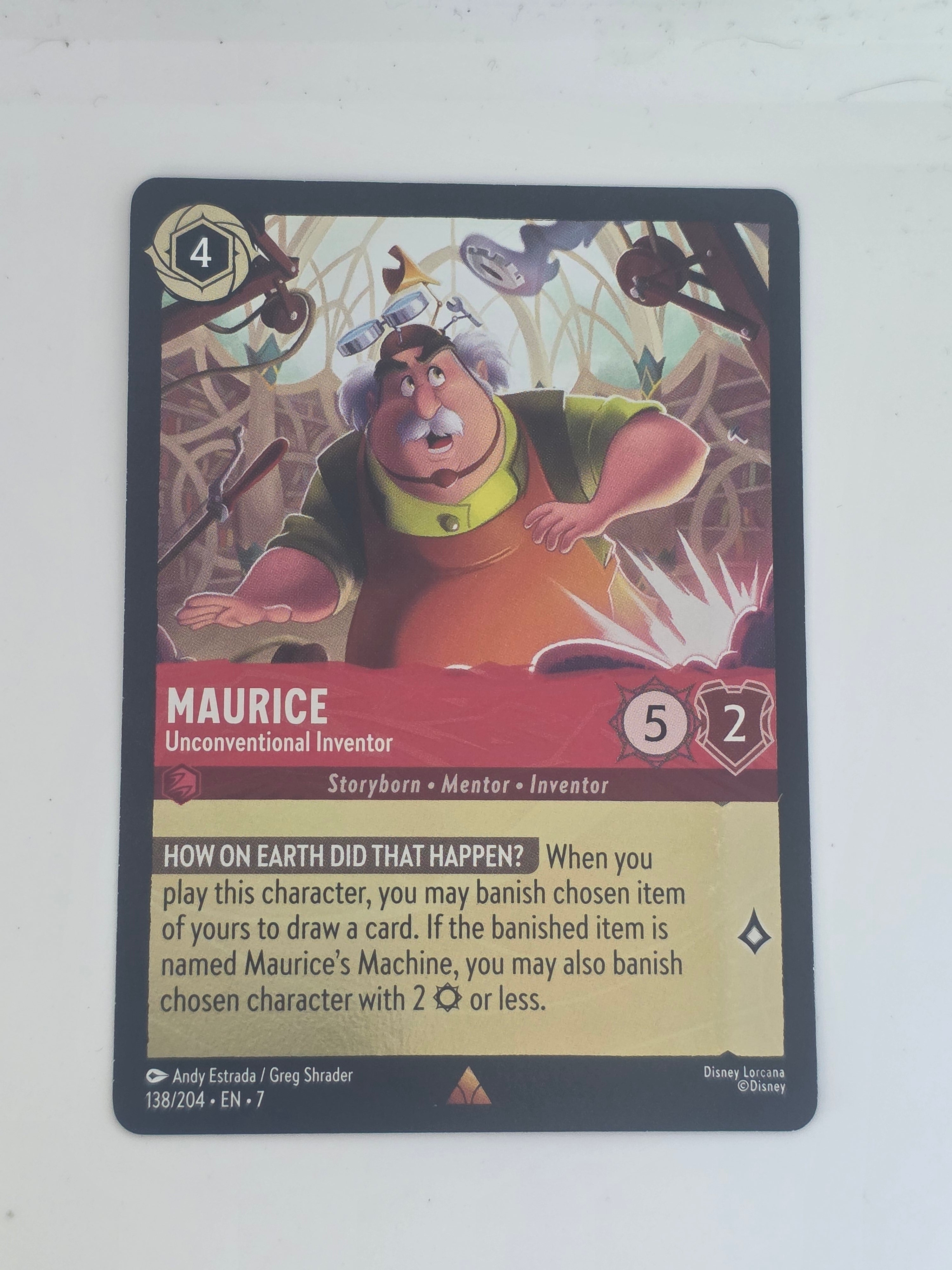Lorcana Archazia's Island COLDFOIL #138/204 Maurice Unconventional Inventor Rare