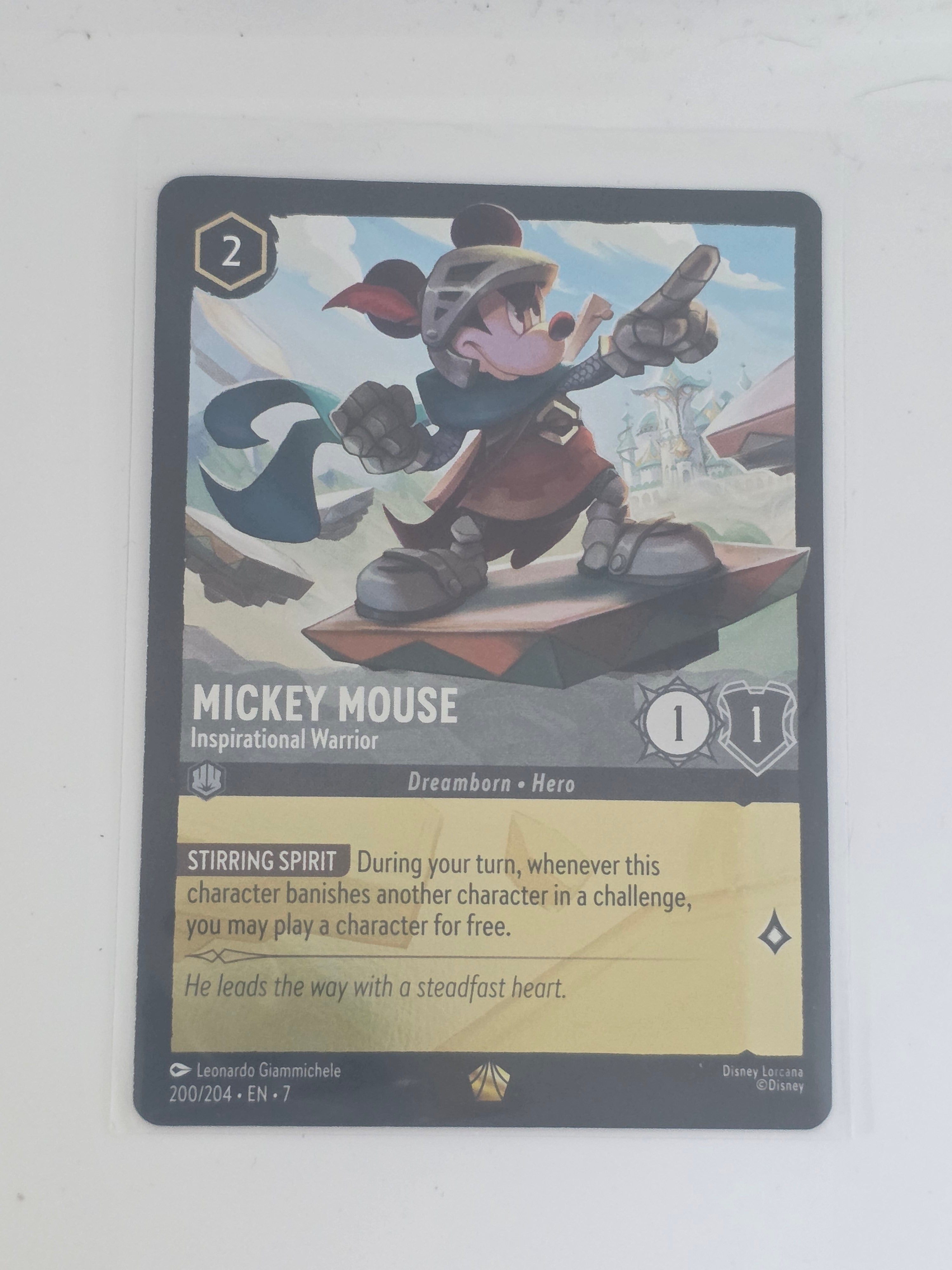 Archazia's Island COLDFOIL #200/204 Mickey Mouse Inspirational Warrior Legendary