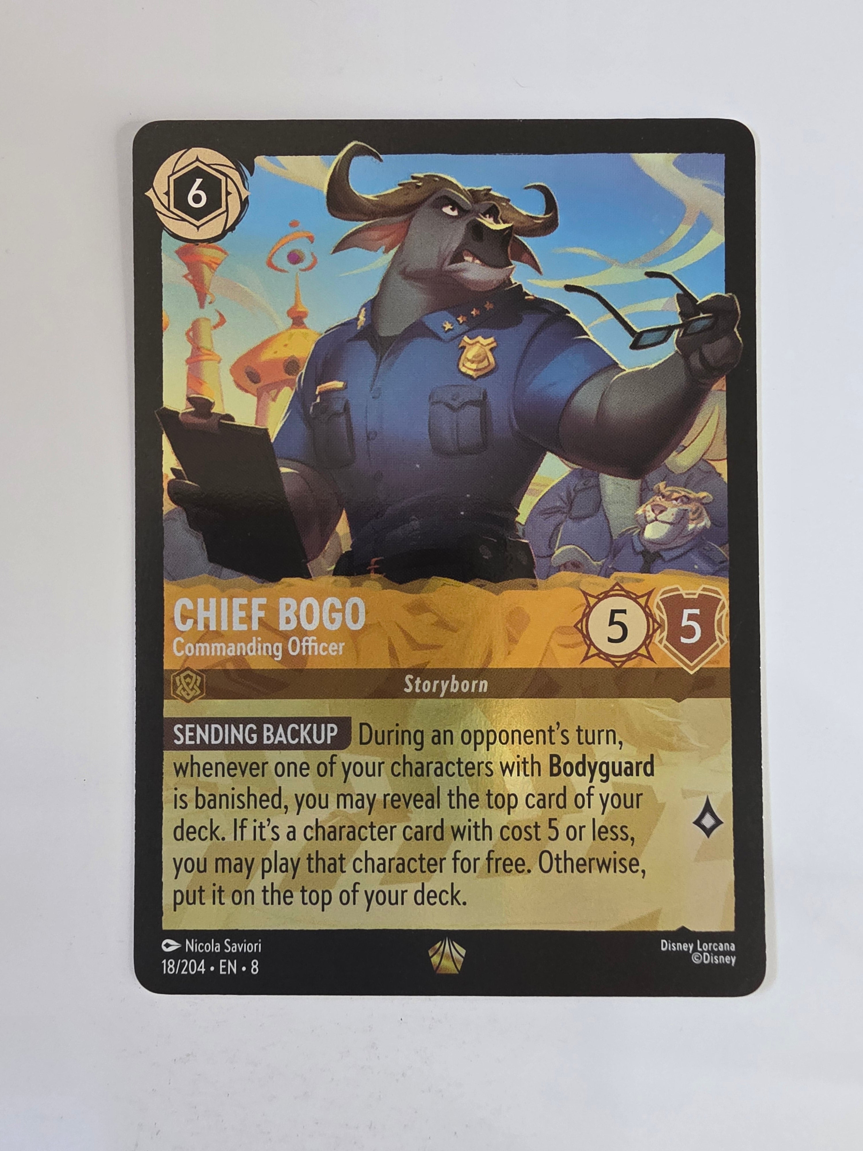 Disney Lorcana Reign of Jafar | Coldfoil | Chief Bogo Commanding Officer | #018 | Legendary