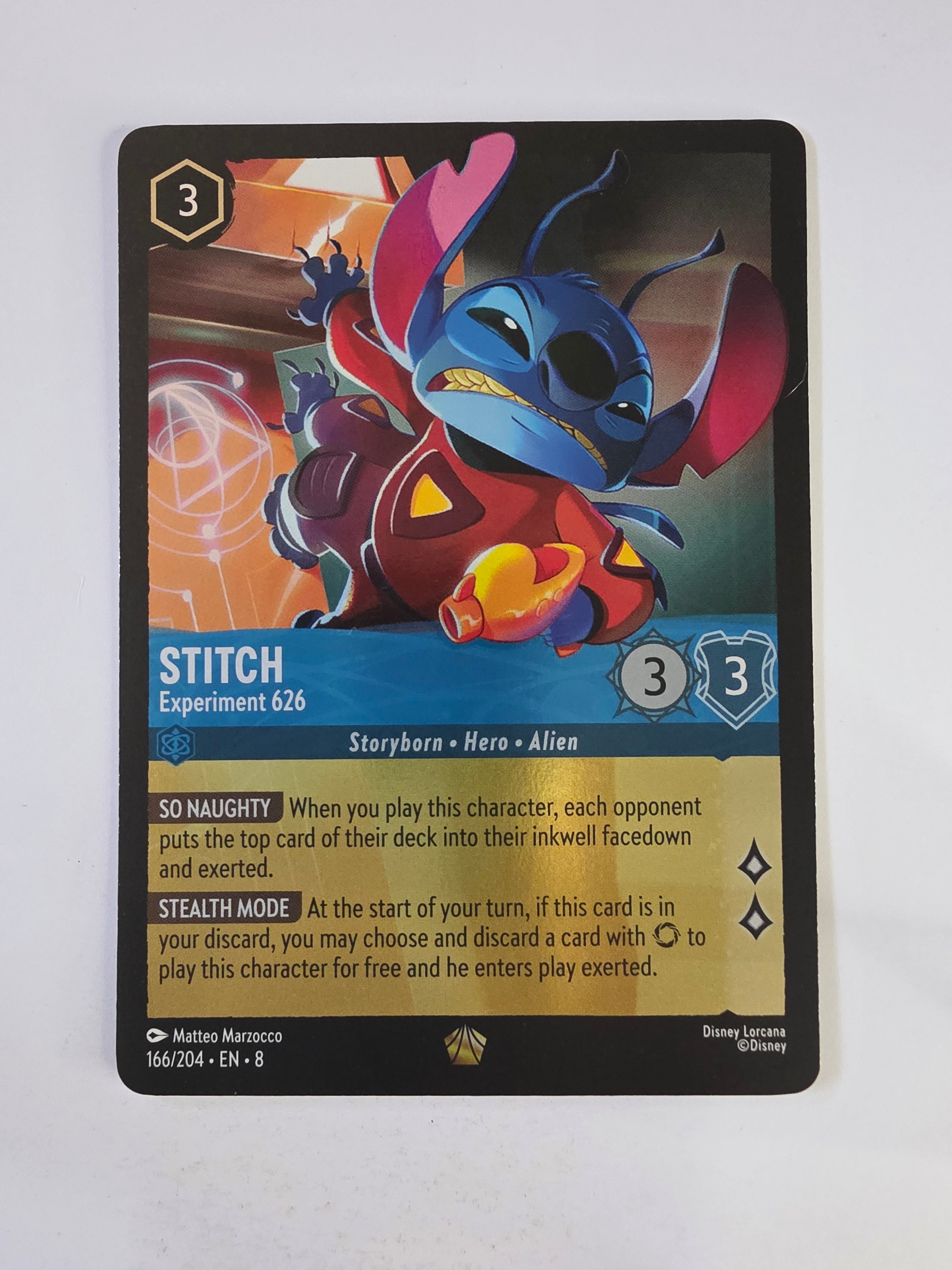 Disney Lorcana Reign of Jafar | Coldfoil | Stitch Experiment 626 | #166 | Legendary