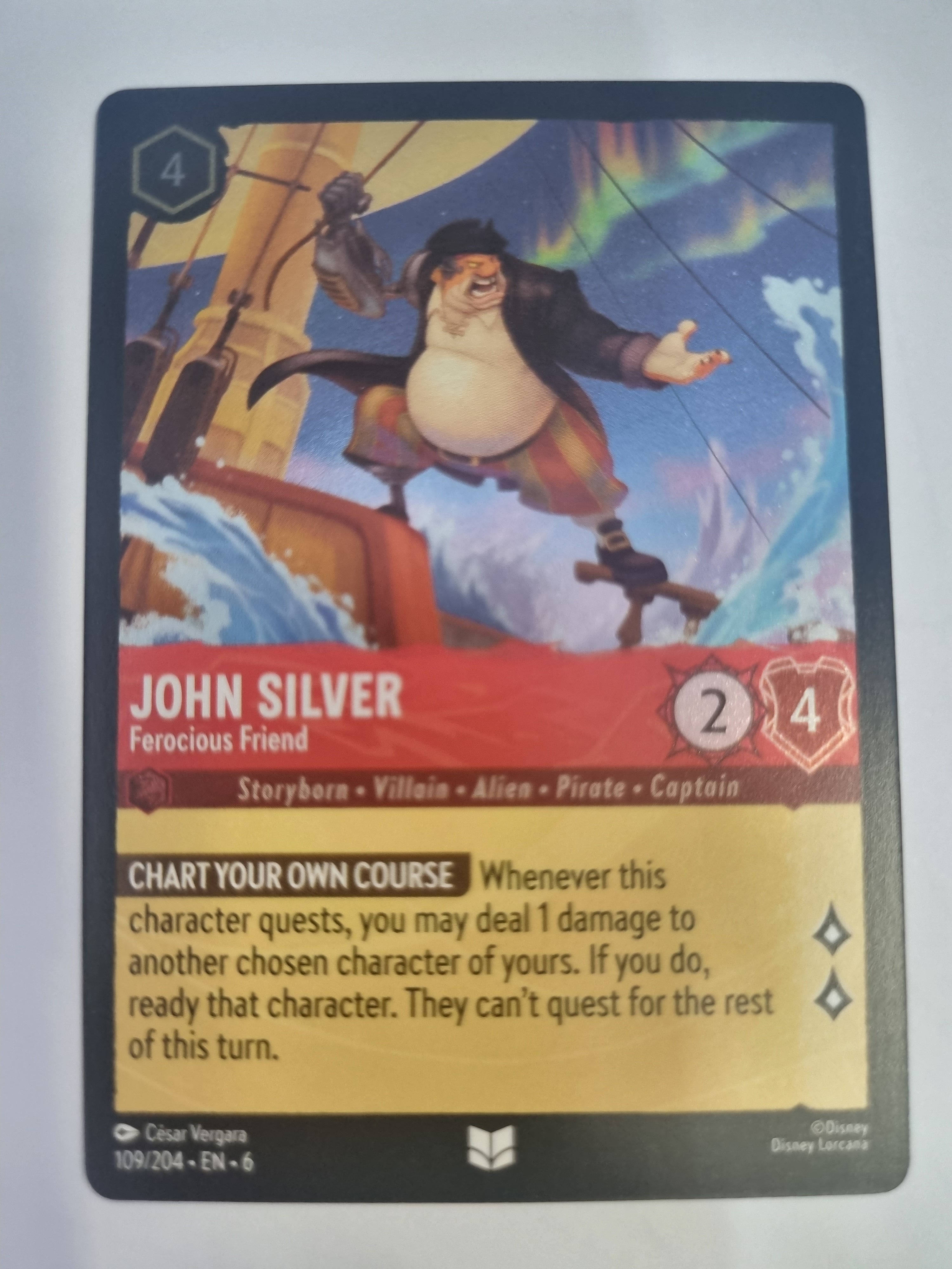 Lorcana Azurite Sea - COLDFOIL - John Silver - Dangerous Friend 109/204 Uncommon