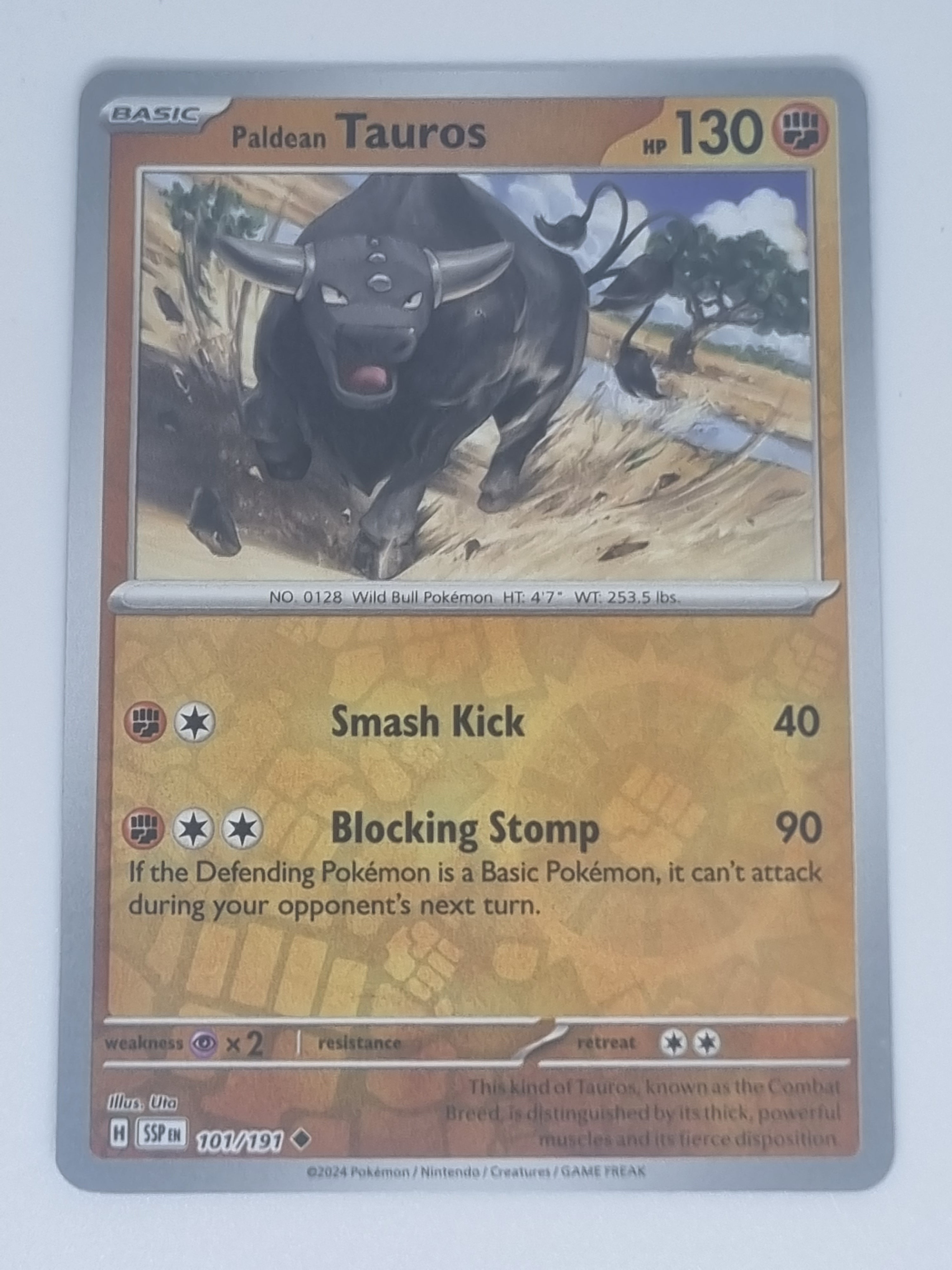 Pokemon TCG - Surging Sparks - #101/191 - Reverse Holo - Paldean Tauros Uncommon