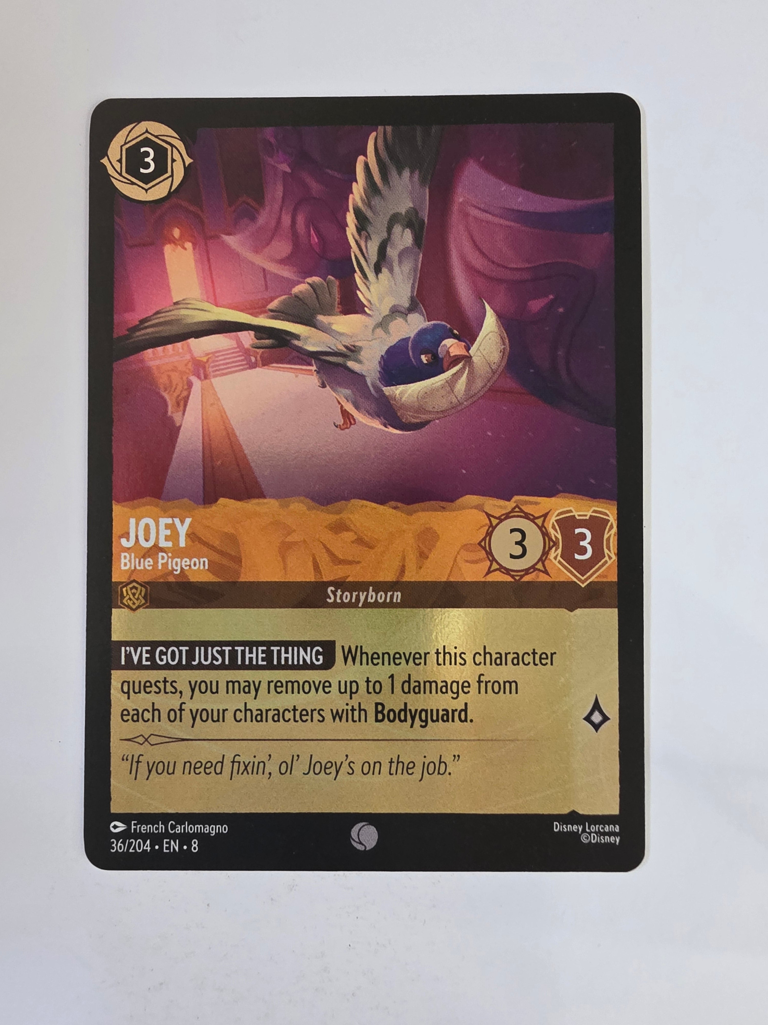 Disney Lorcana Reign of Jafar | Coldfoil | Joey Blue Pigeon | #036 | Common