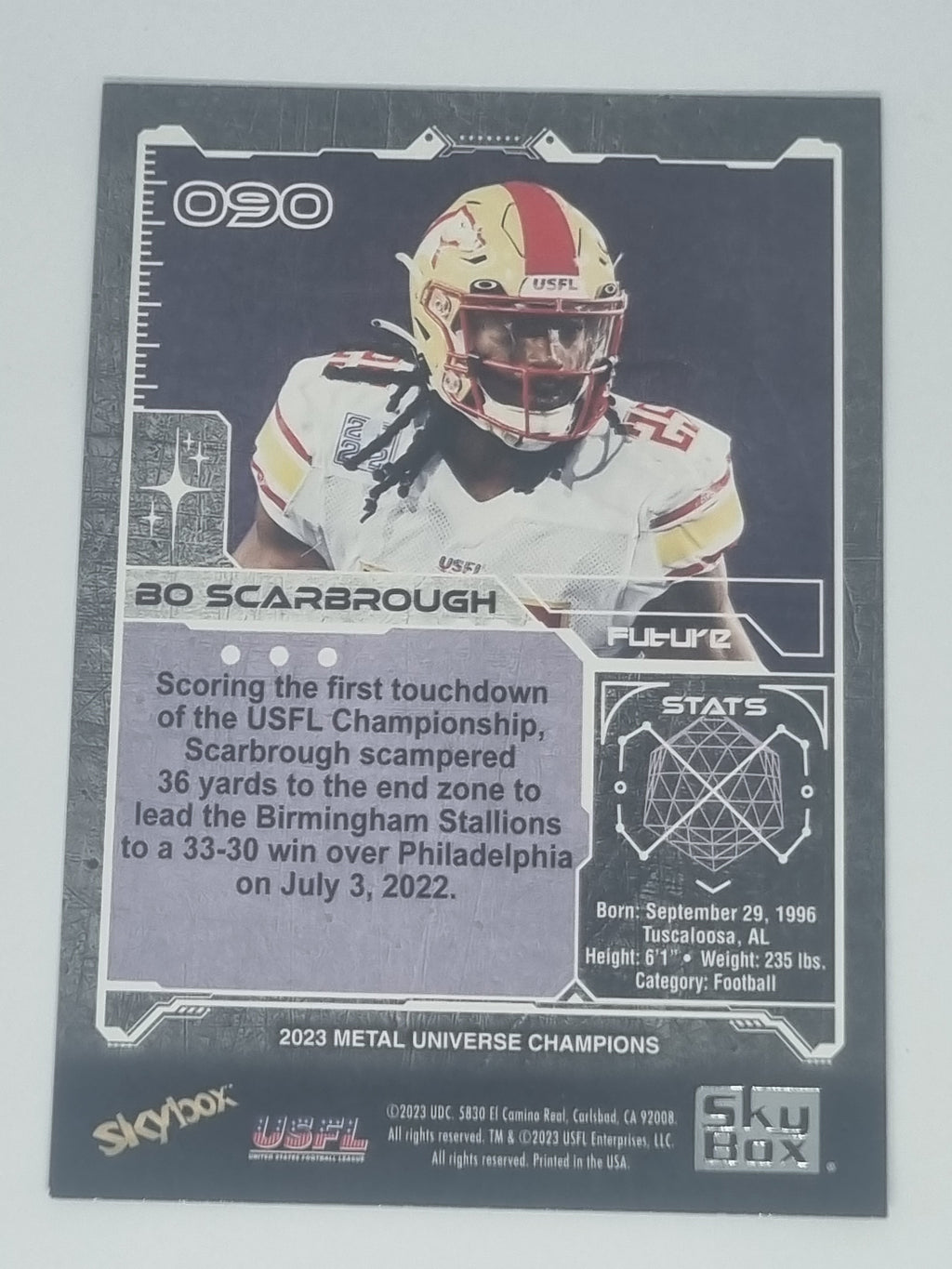 2023 Skybox Metal Universe Champions - #090 - Bo Scarbrough