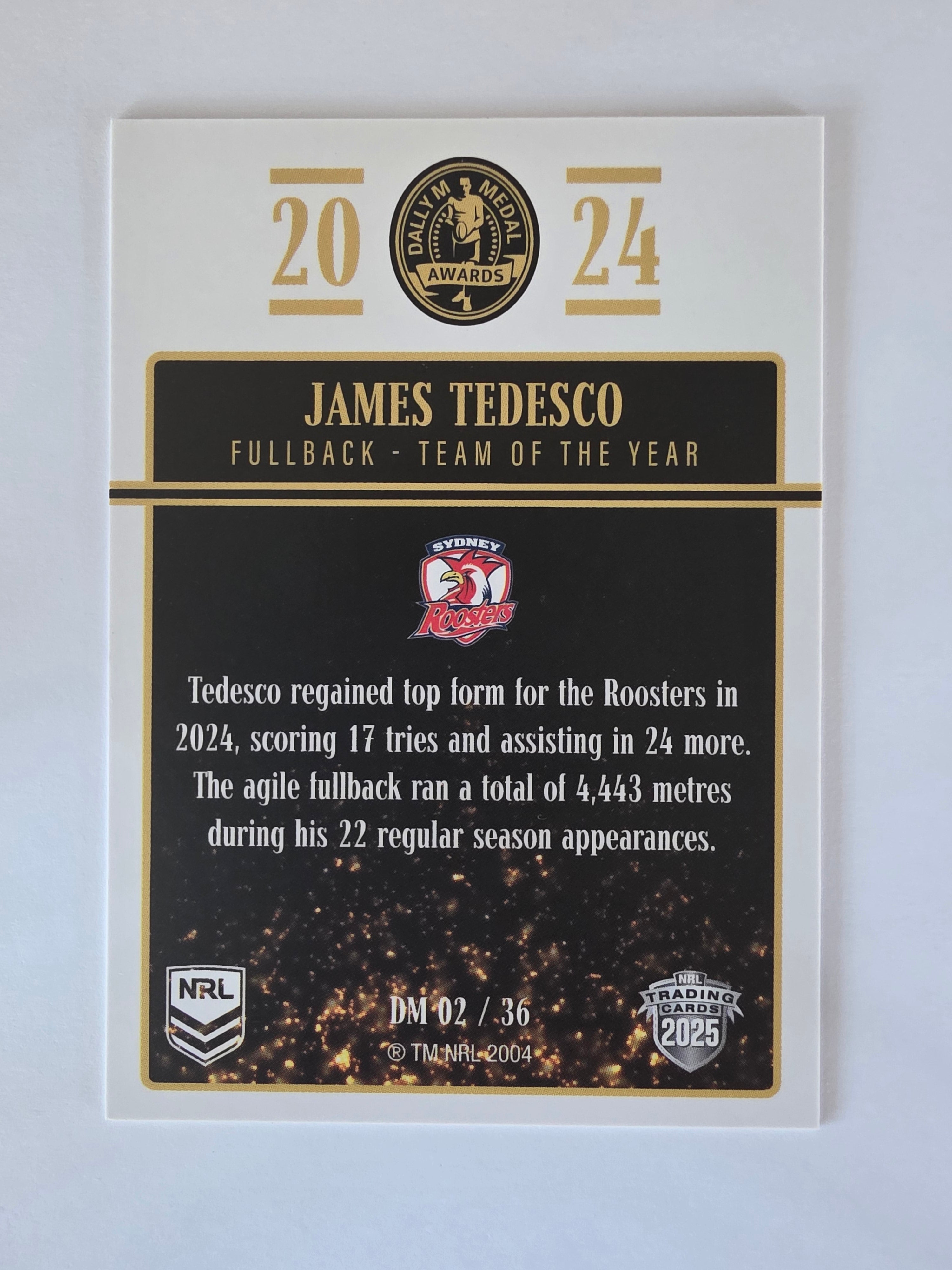 NRL 2025 Elite | 2024 Dally M Awards | #DM02 | James Tedesco | Roosters