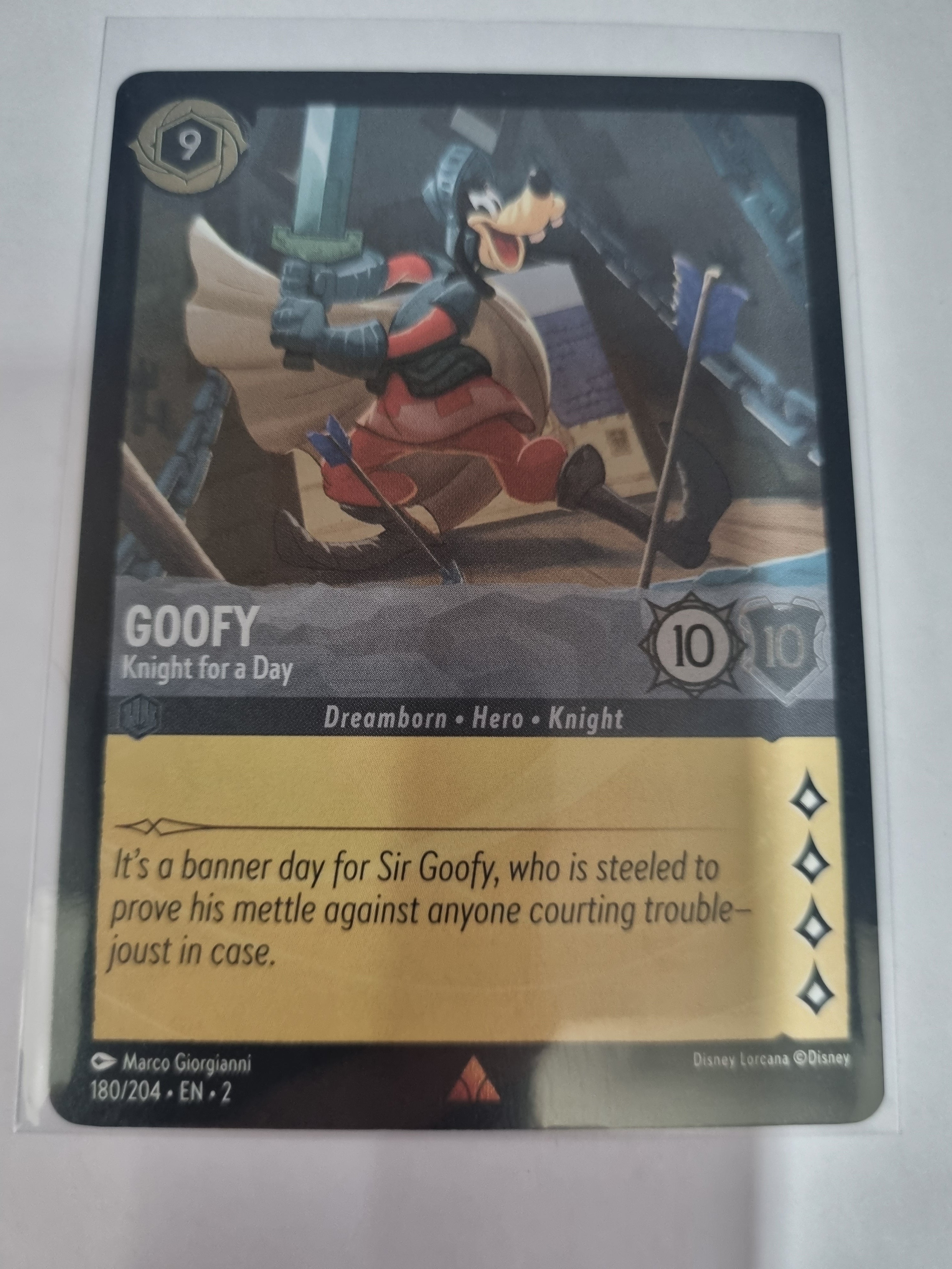 Lorcana - Floodborn - #180/204 - Coldfoil - Goofy - Knight for a Day - Rare
