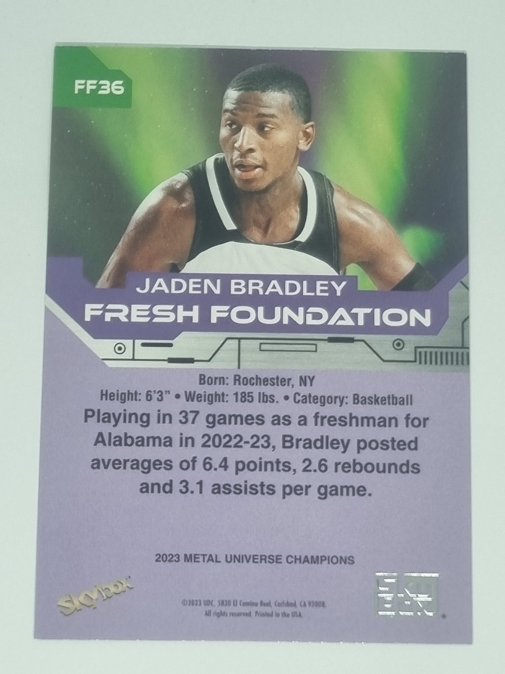 2023 Skybox Metal Universe Champions - Fresh Foundations - #FF36 - Jaden Bradley