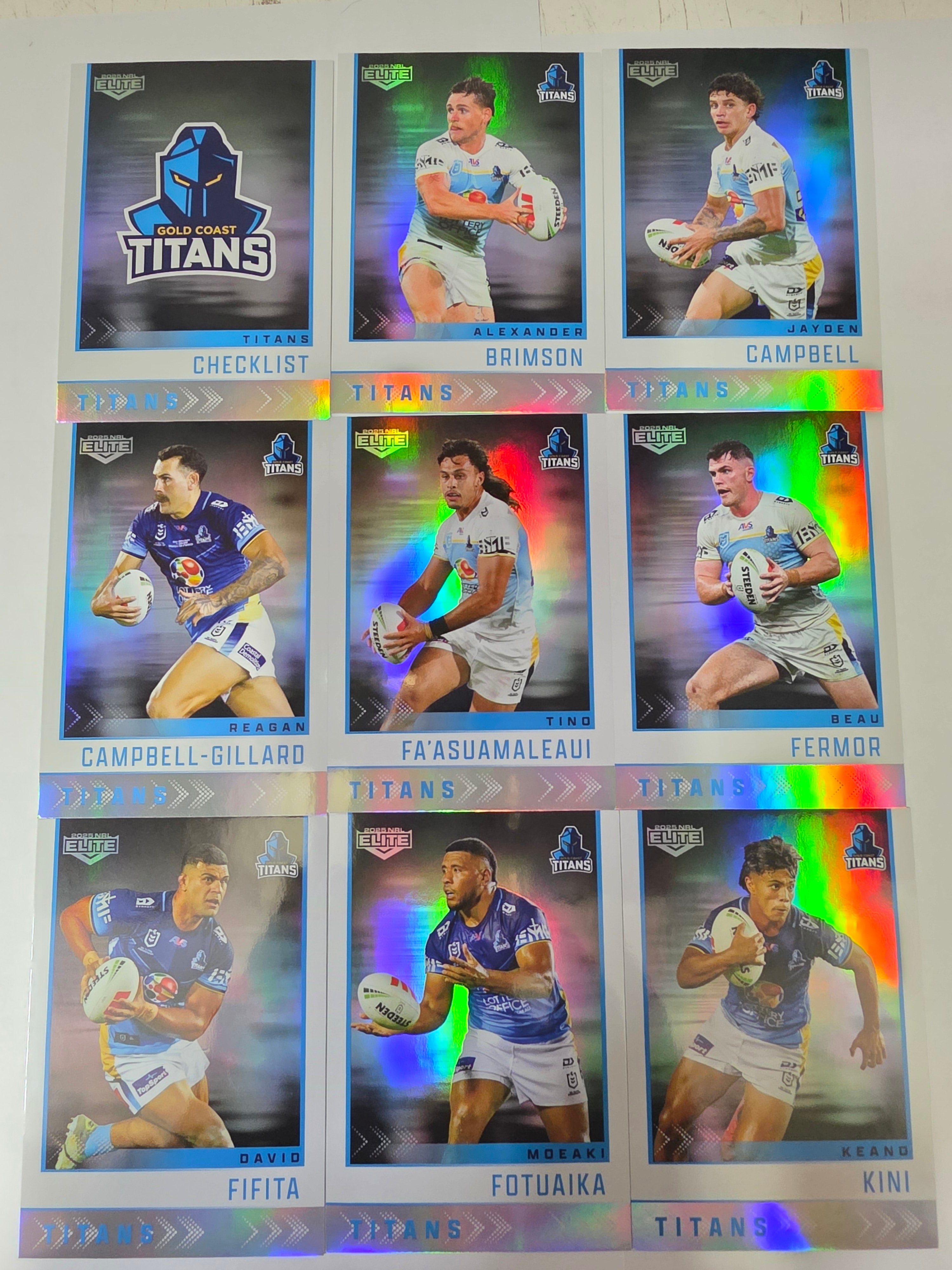NRL 2025 Elite | Silver Team Set 9 Cards | Titans