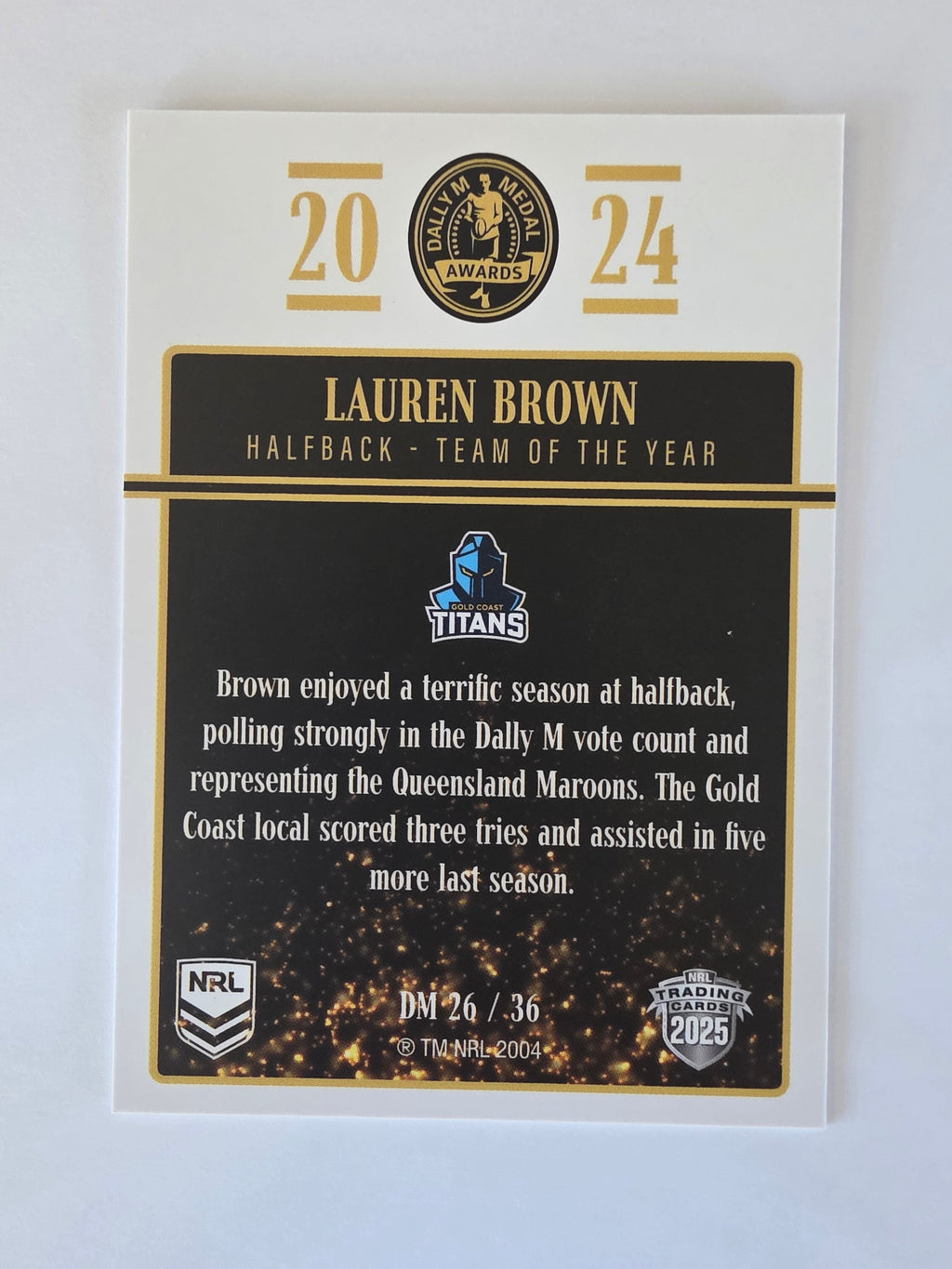 NRL 2025 Elite | 2024 Dally M Awards | #DM26 | Lauren Brown | Titans