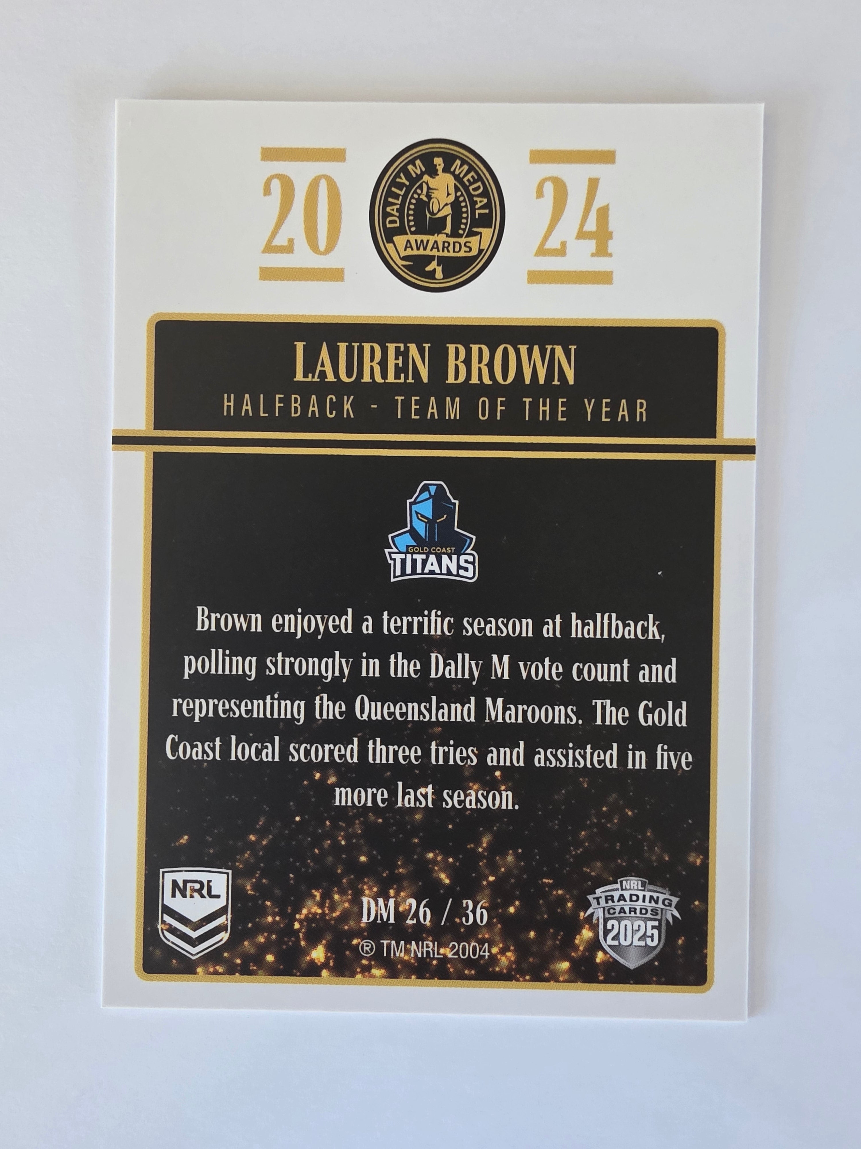 NRL 2025 Elite | 2024 Dally M Awards | #DM26 | Lauren Brown | Titans